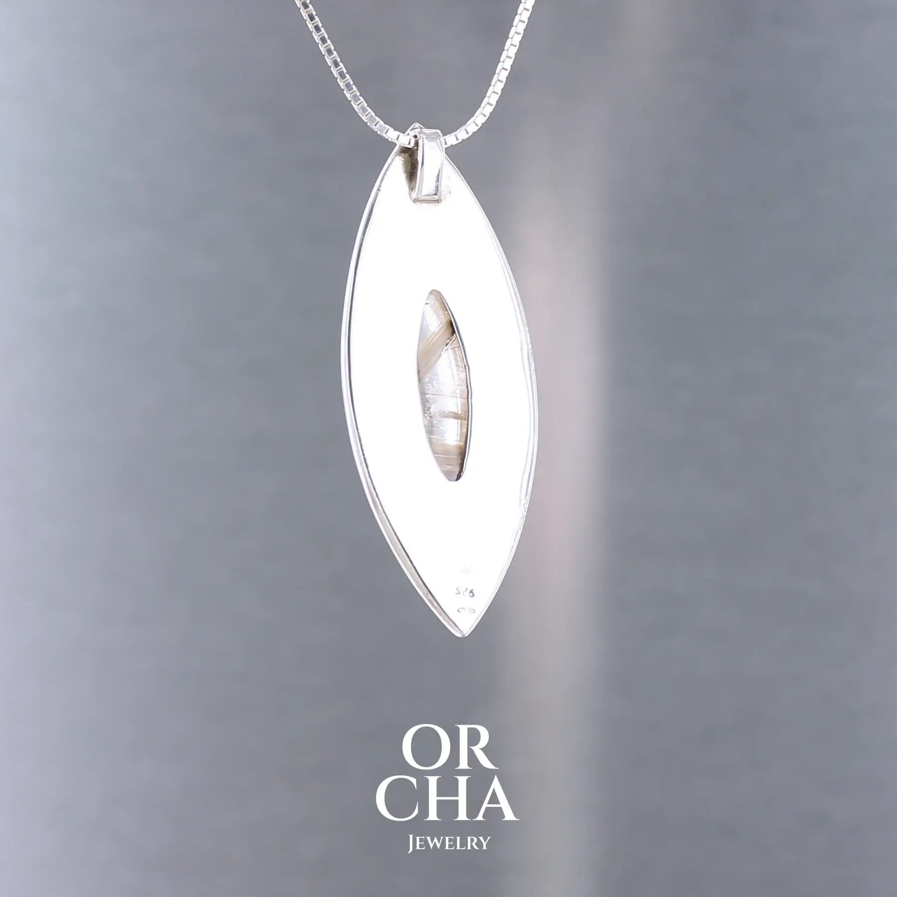 Pendentif en argent avec Quartz rutile - Elven