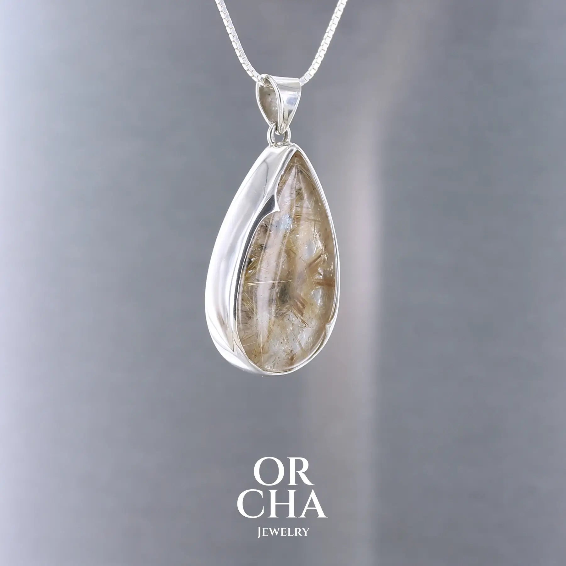 Pendentif en argent avec Quartz rutile - Orcha