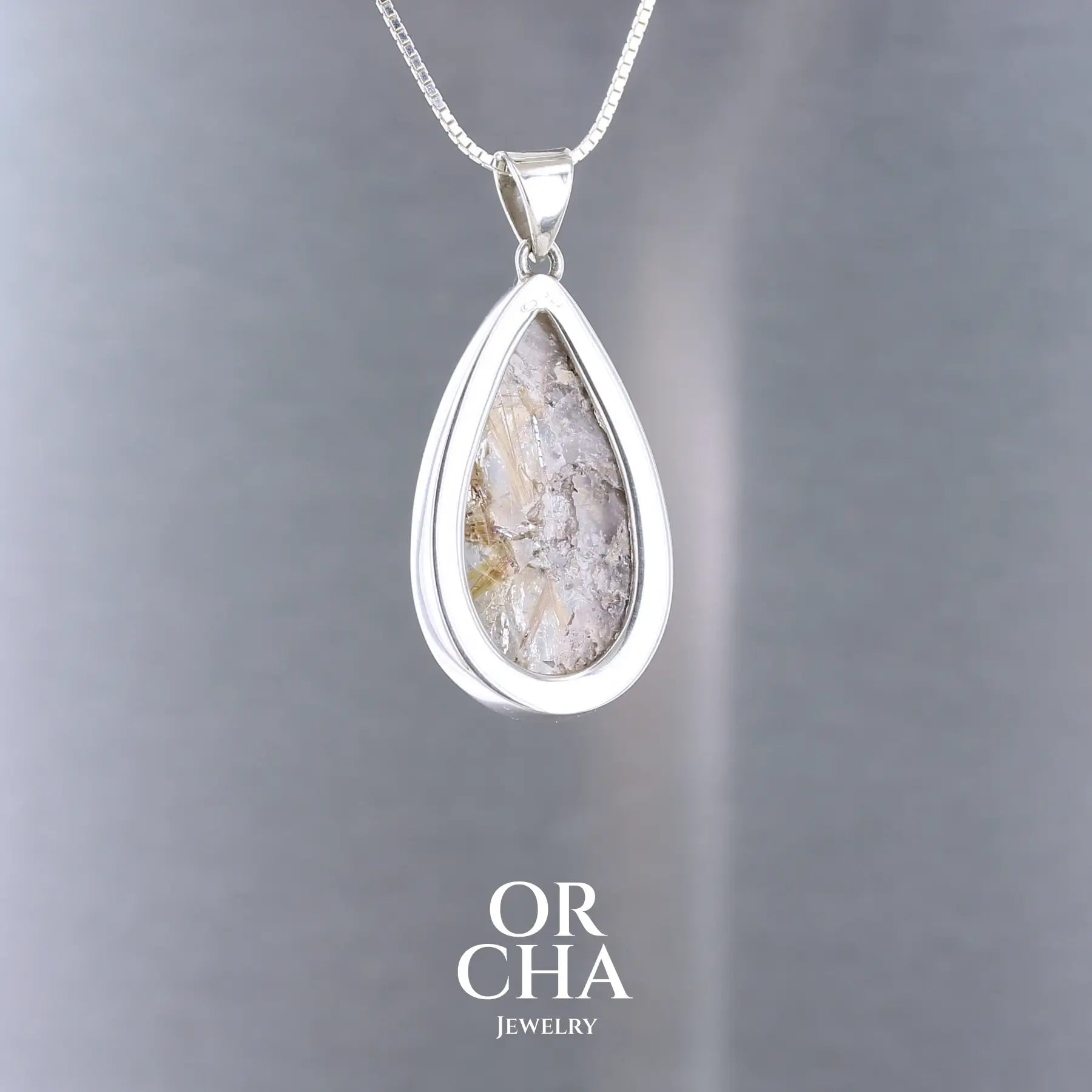 Pendentif en argent avec Quartz rutile - Orcha
