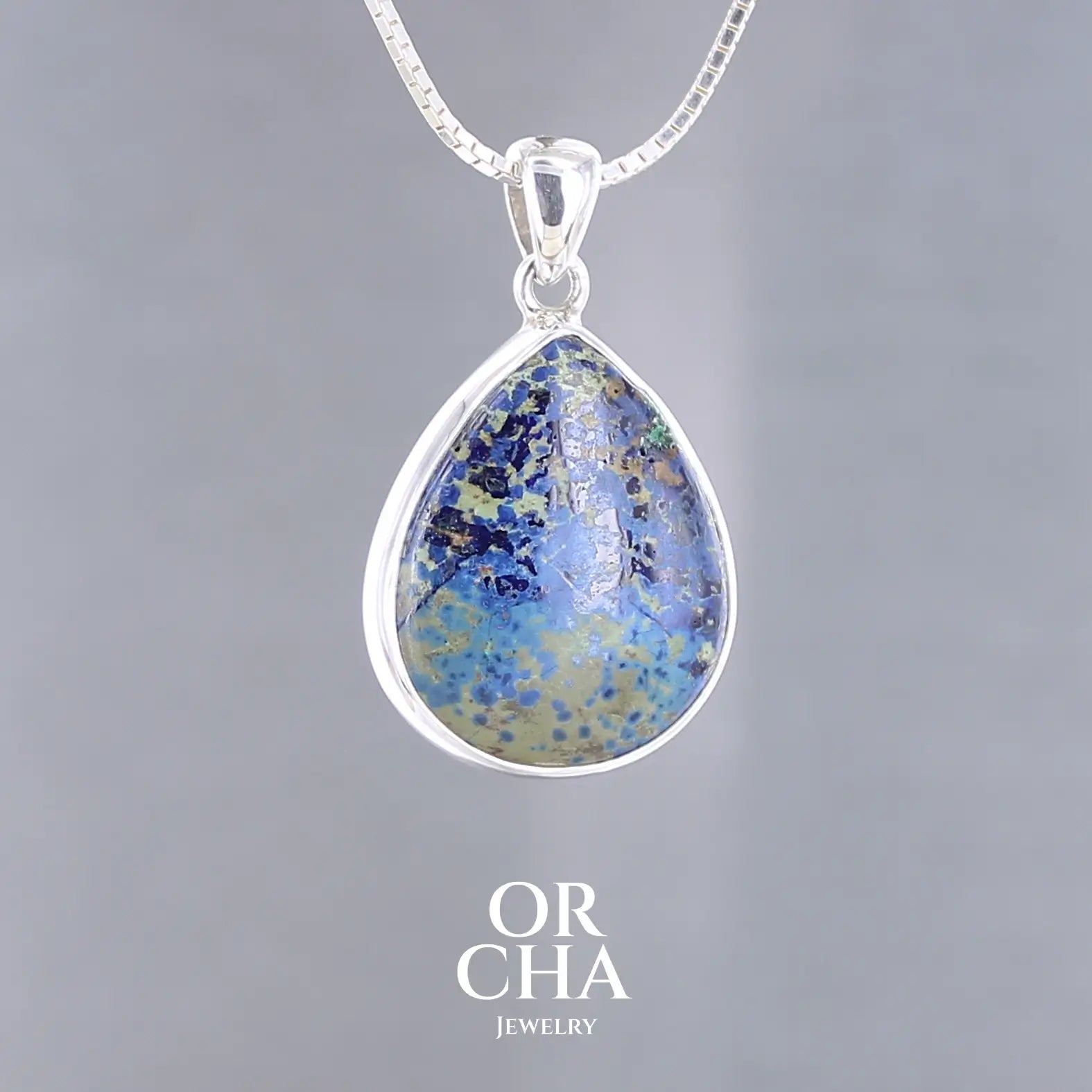 Pendentif en argent avec Azurite - Essential