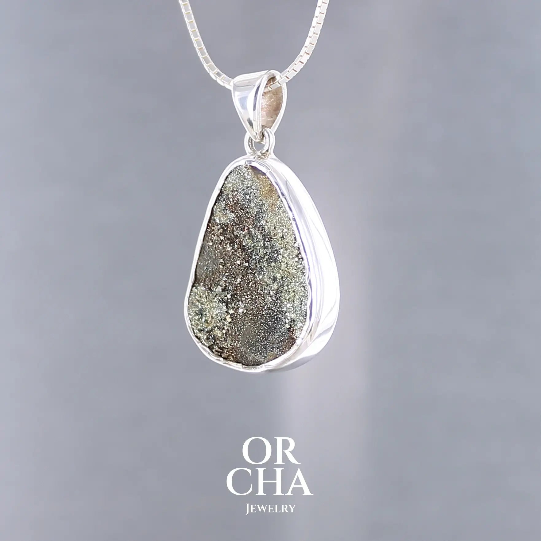 Pendentif en argent avec pyrite brute - Essential