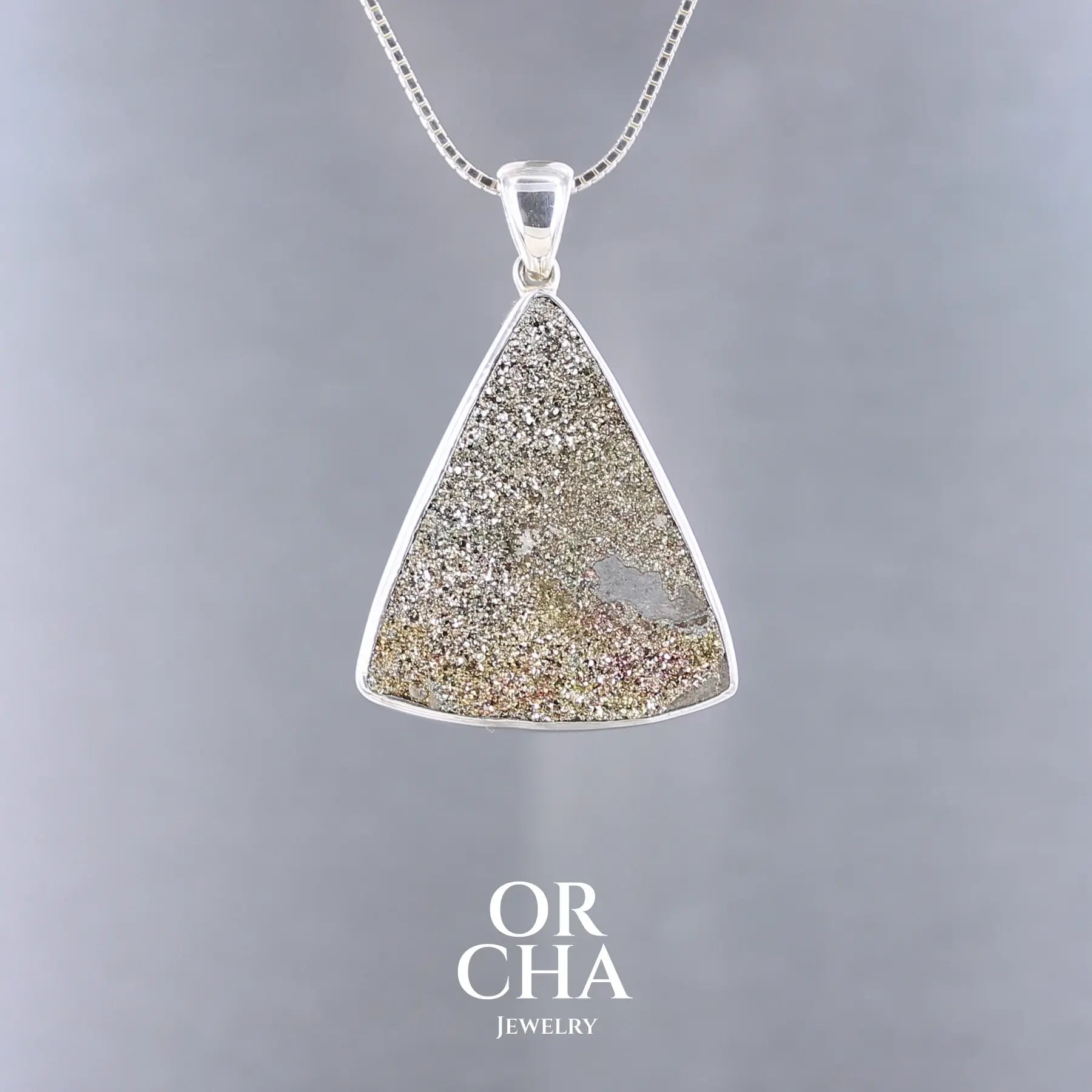 Pendentif en argent avec pyrite brute - Essential
