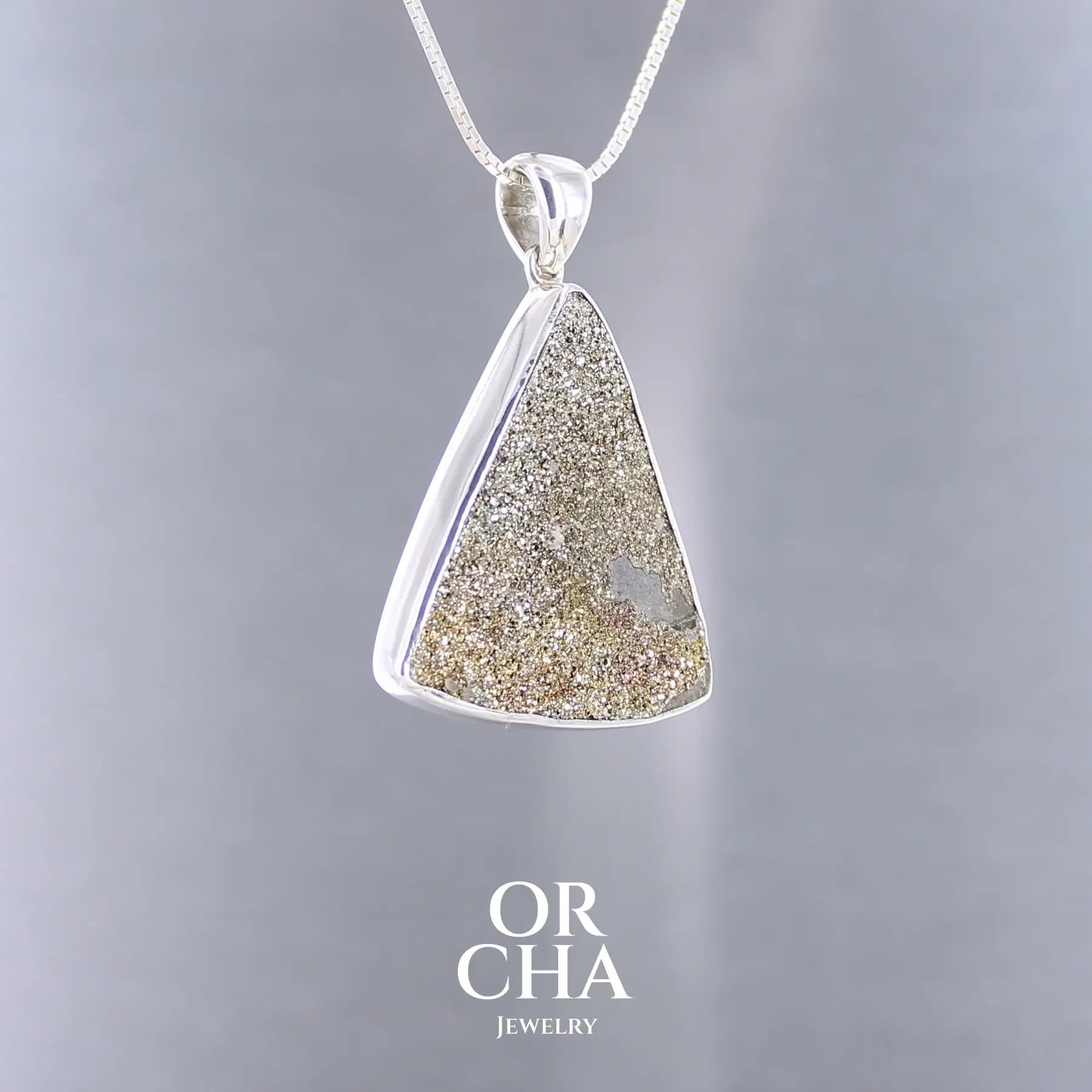 Pendentif en argent avec pyrite brute - Essential