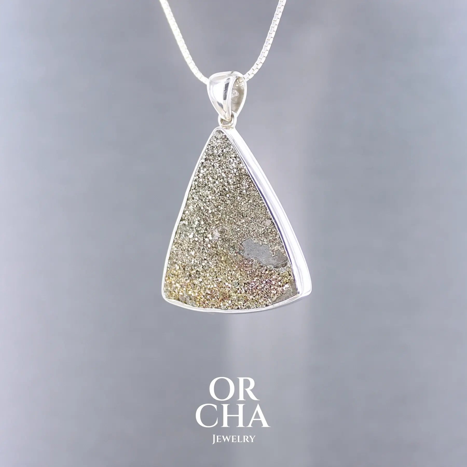 Pendentif en argent avec pyrite brute - Essential