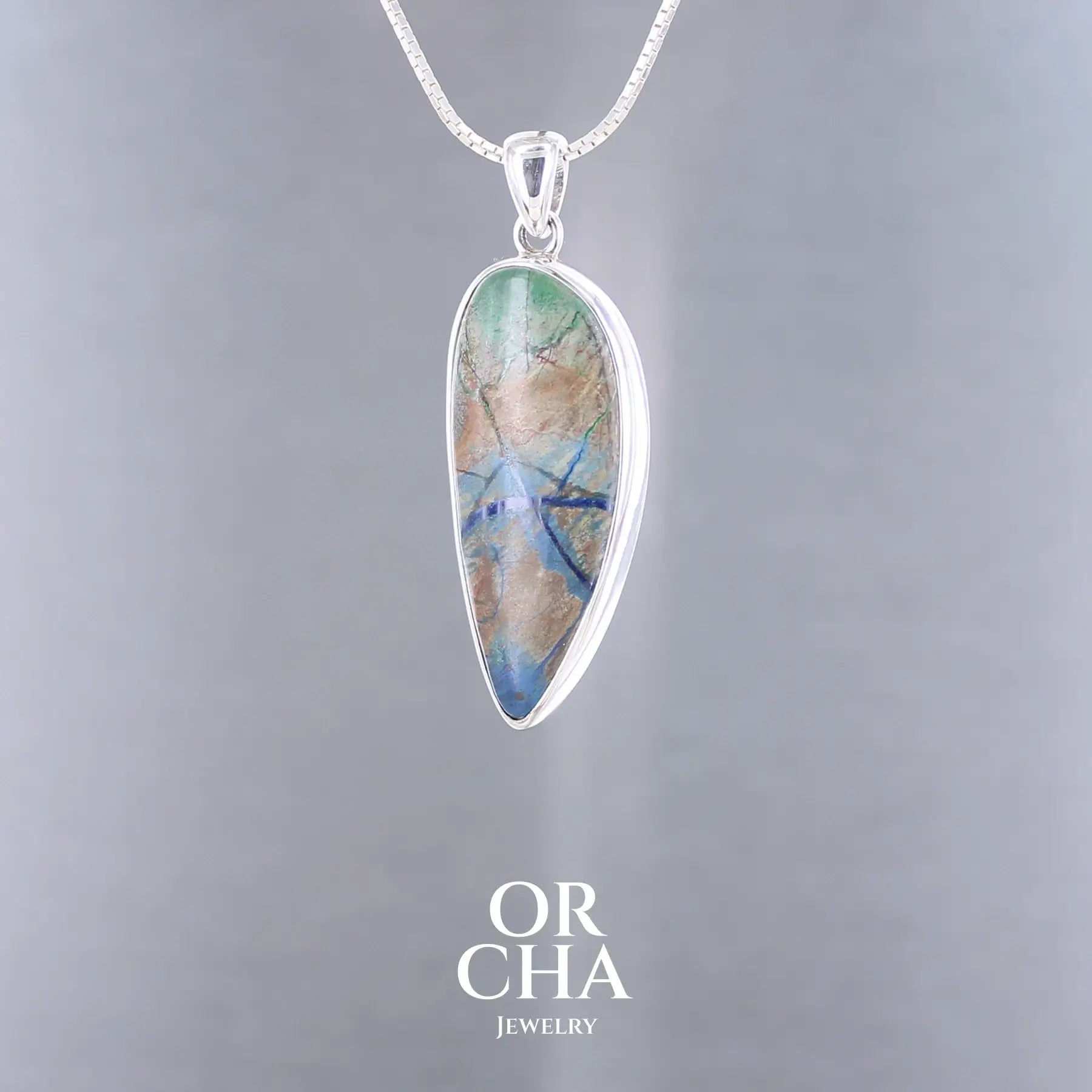 Pendentif en argent avec Azurite - Essential