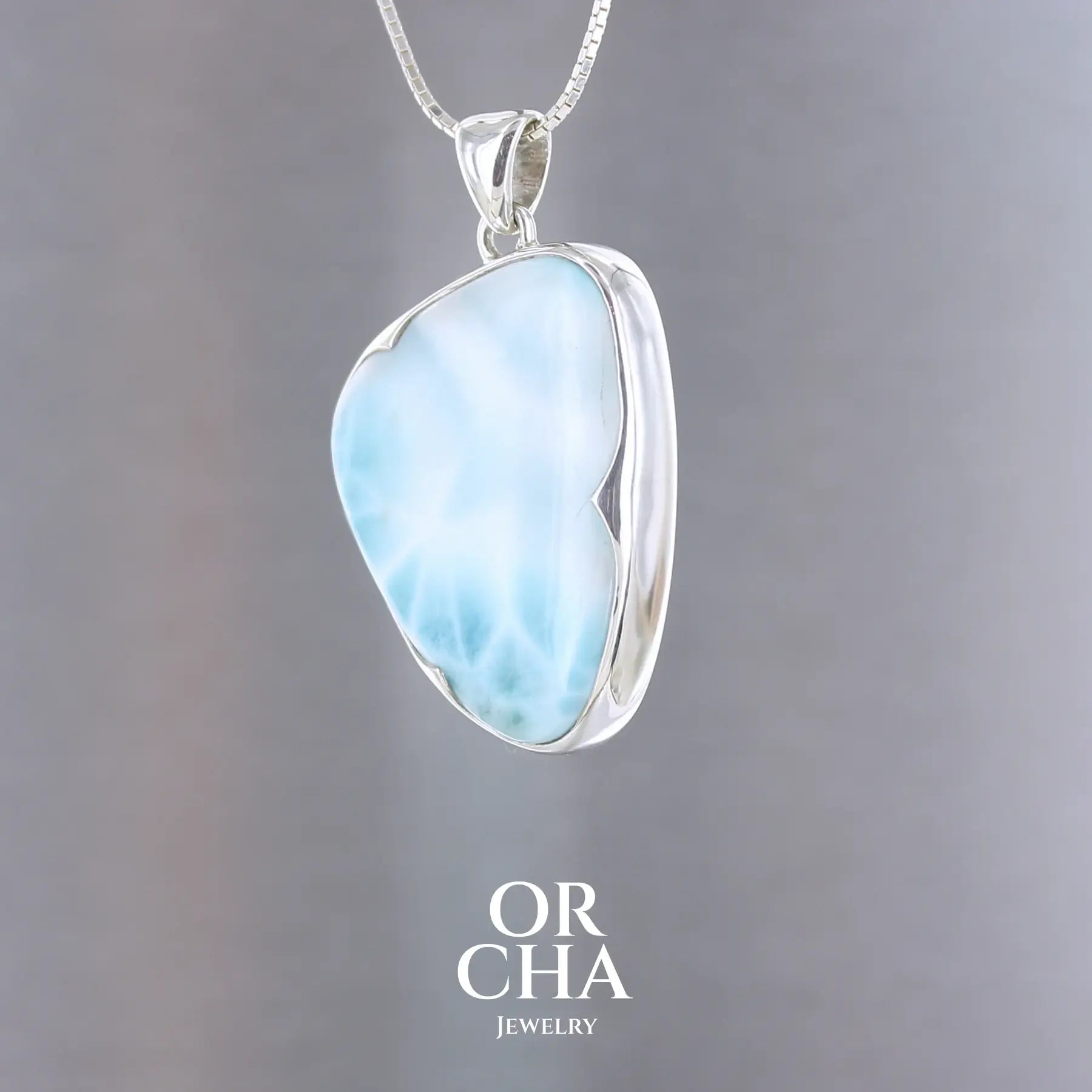 Pendentif en argent avec Larimar - Orcha