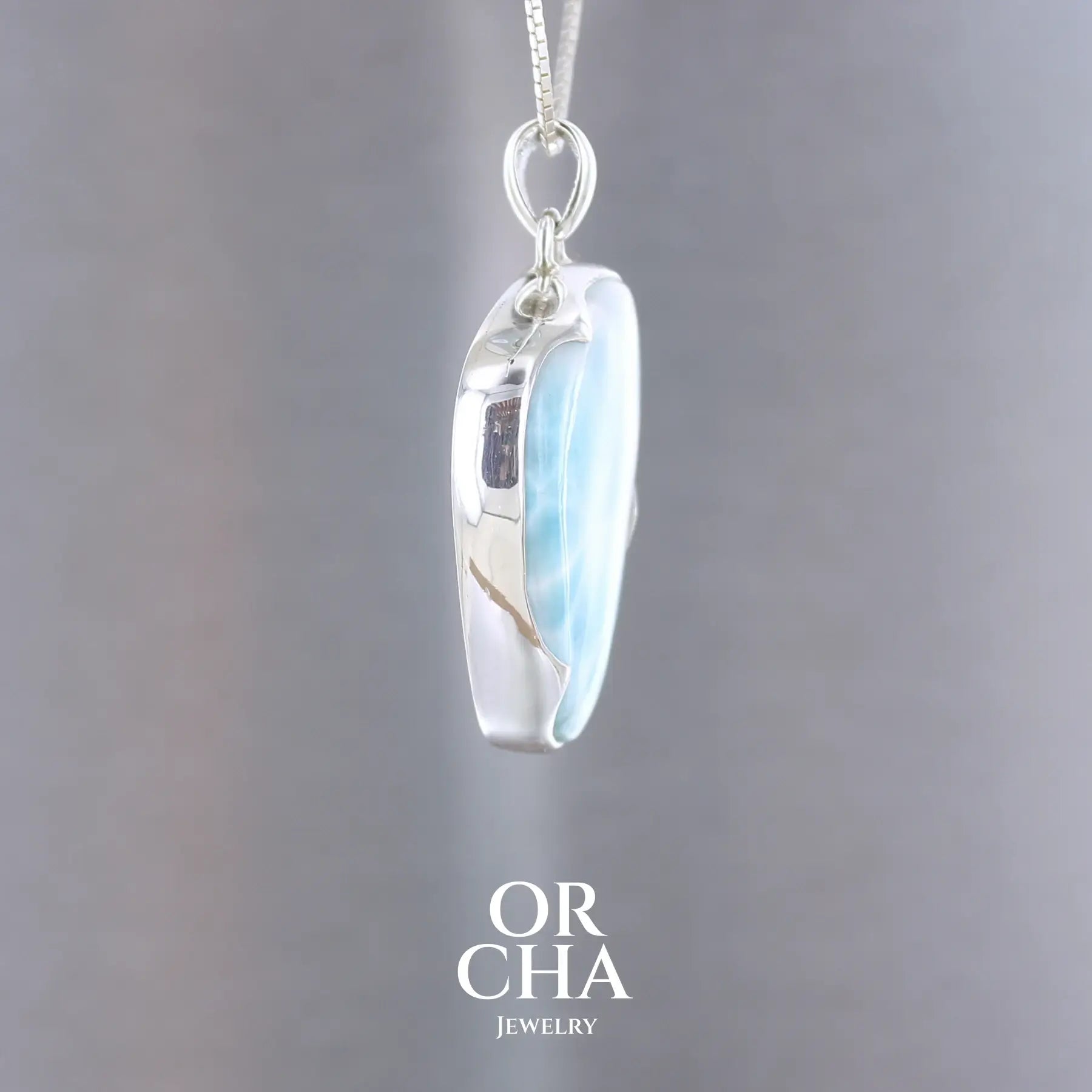 Pendentif en argent avec Larimar - Orcha
