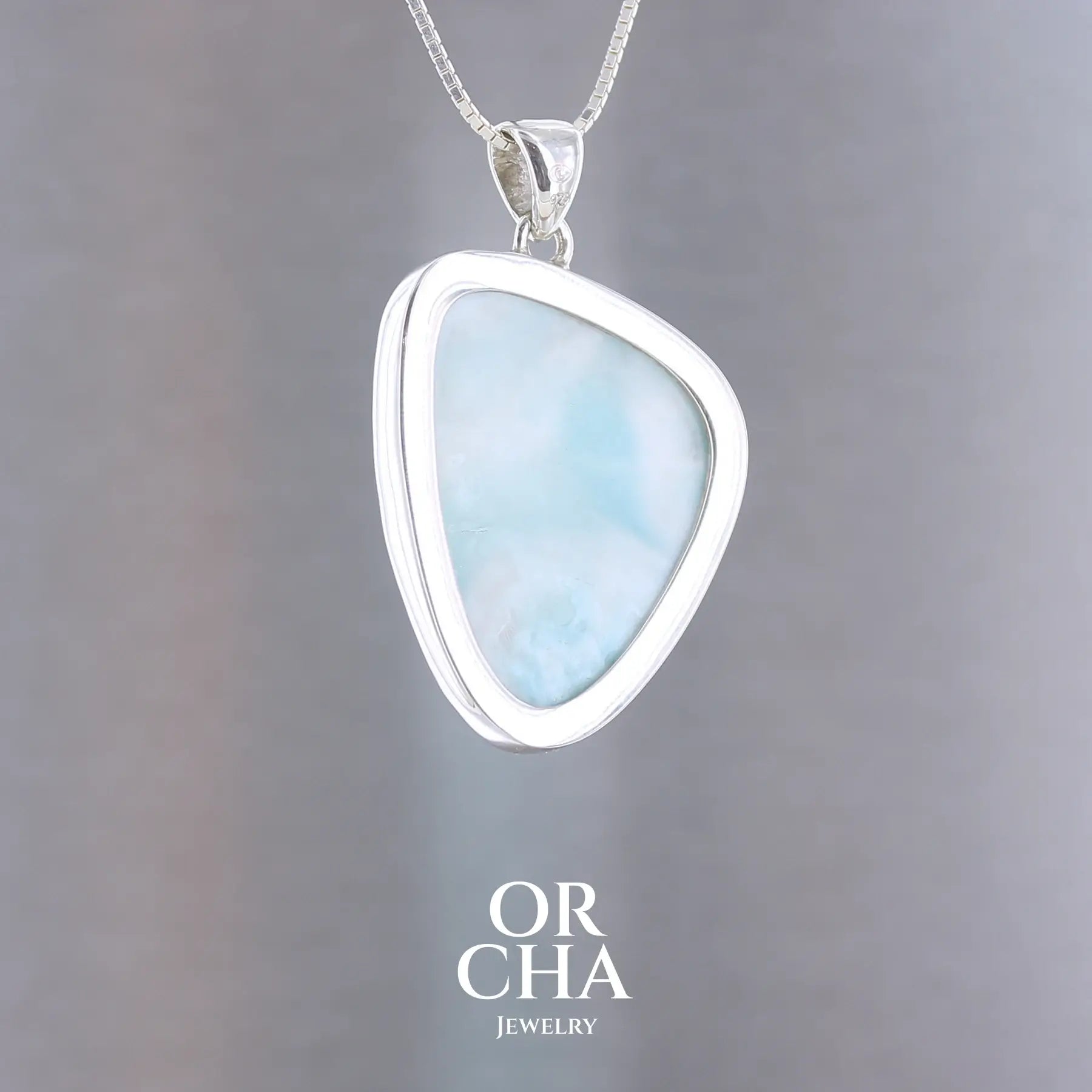 Pendentif en argent avec Larimar - Orcha