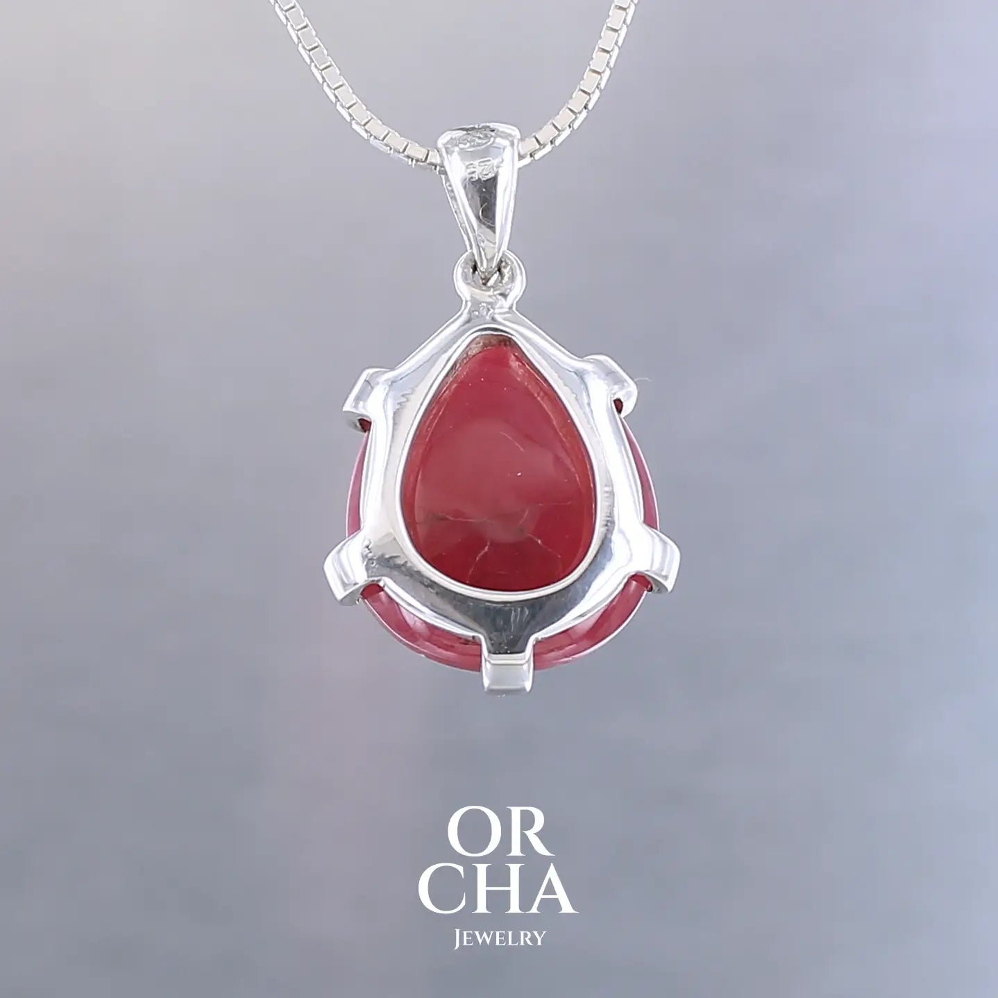 Pendentif en argent massif avec Rhodonite - Essential