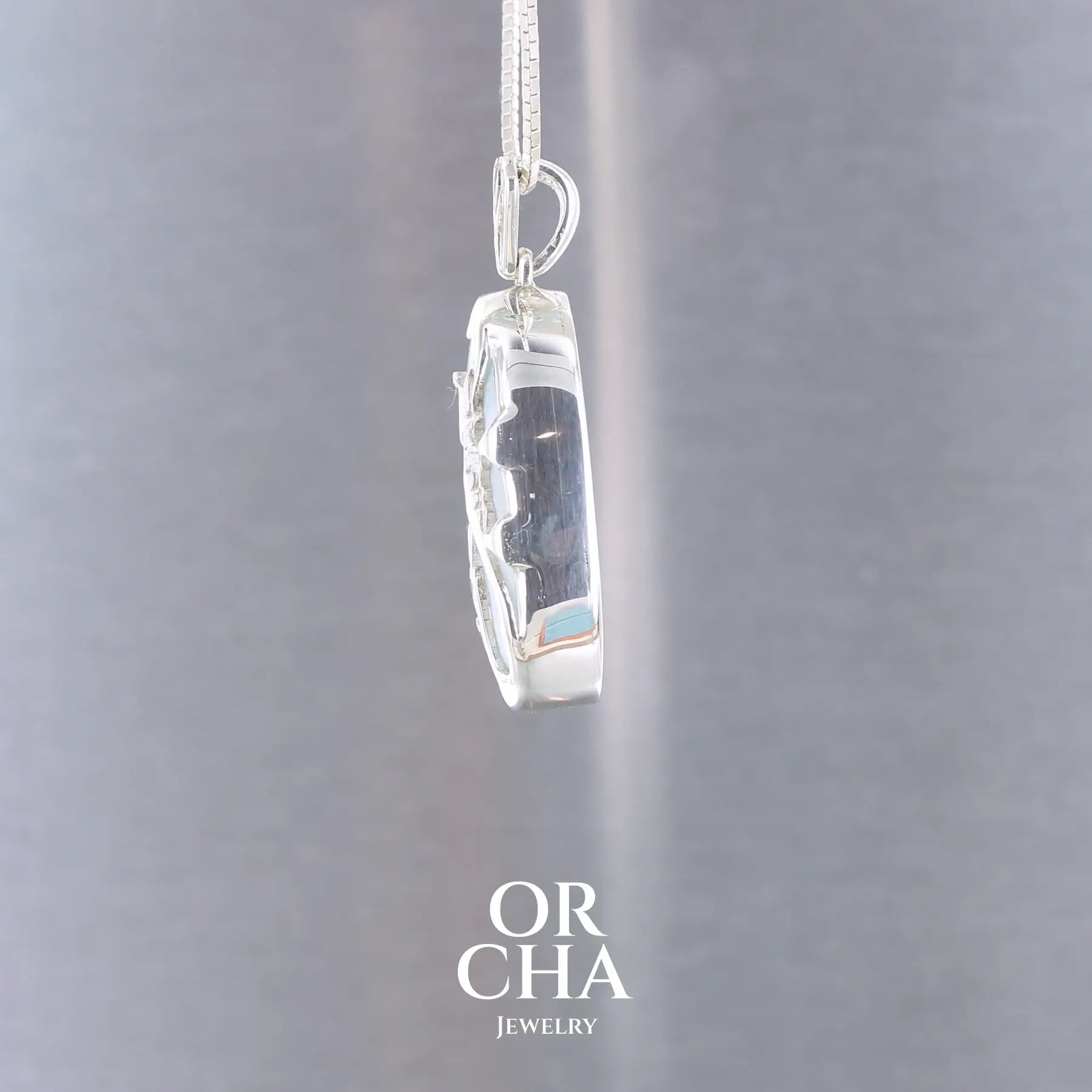 Pendentif hippocampe avec Larimar - Sauvage