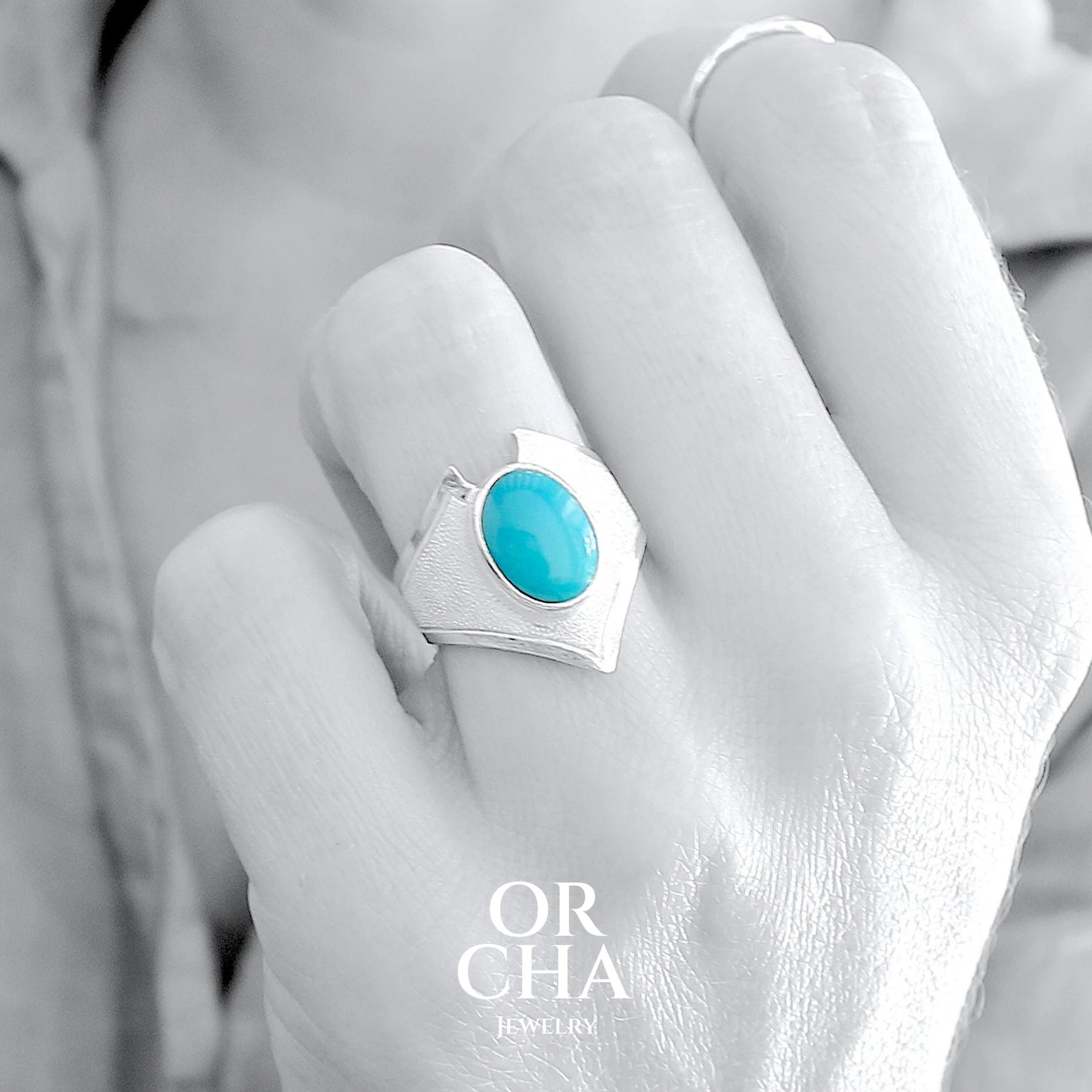 Bague en argent avec Turquoise - Bastet