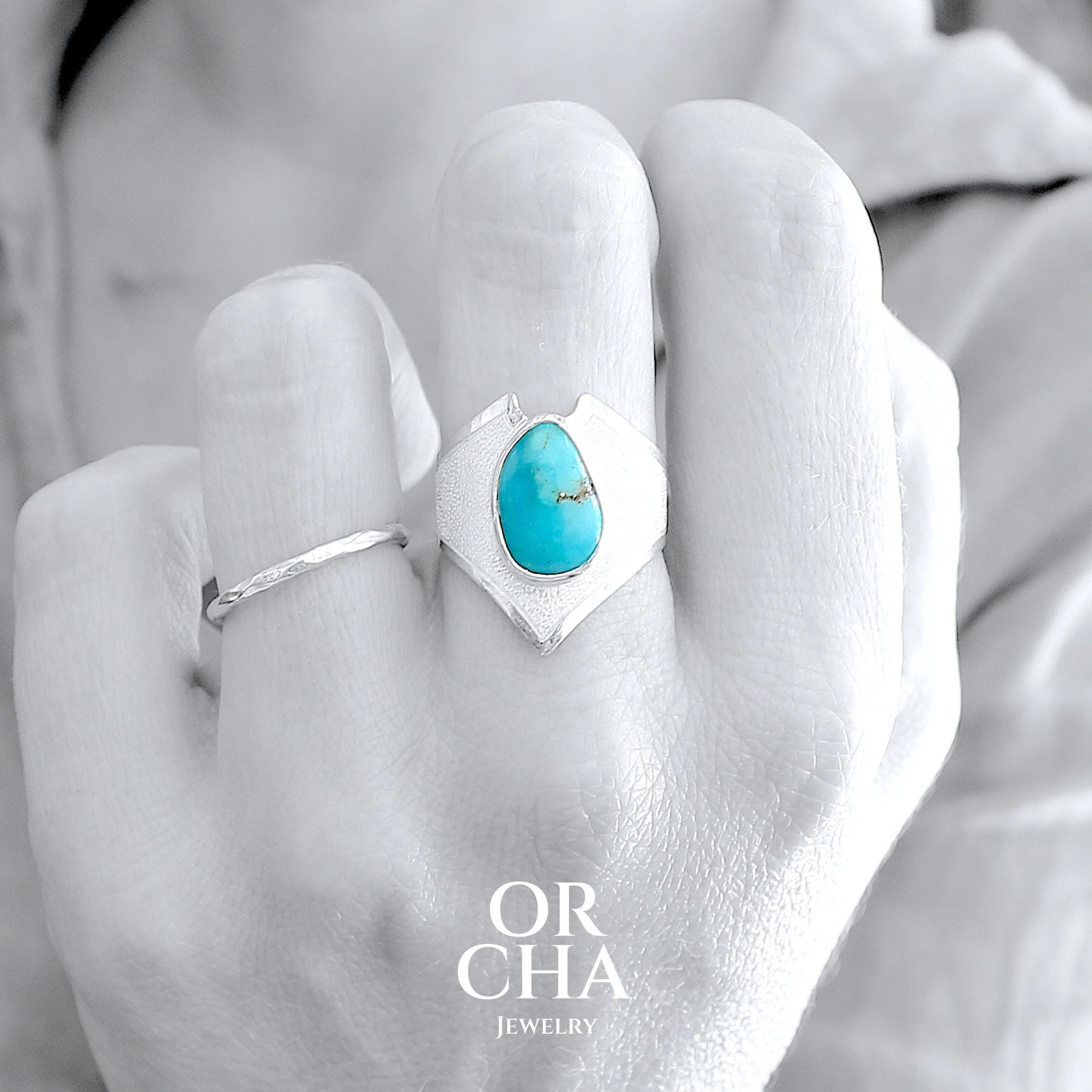 Bague en argent avec Turquoise - Bastet