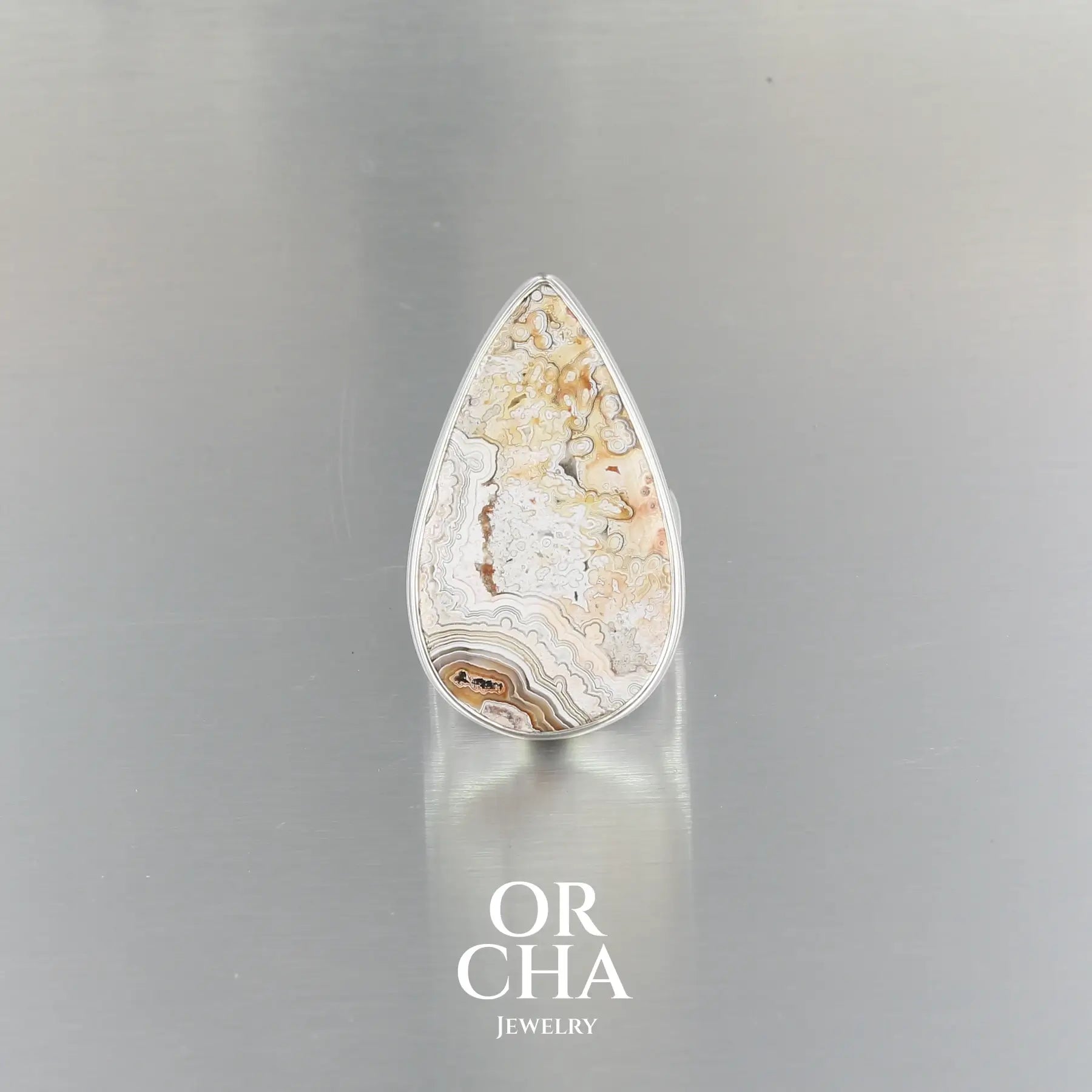 Bague en argent avec Agate crazy lace - Essential