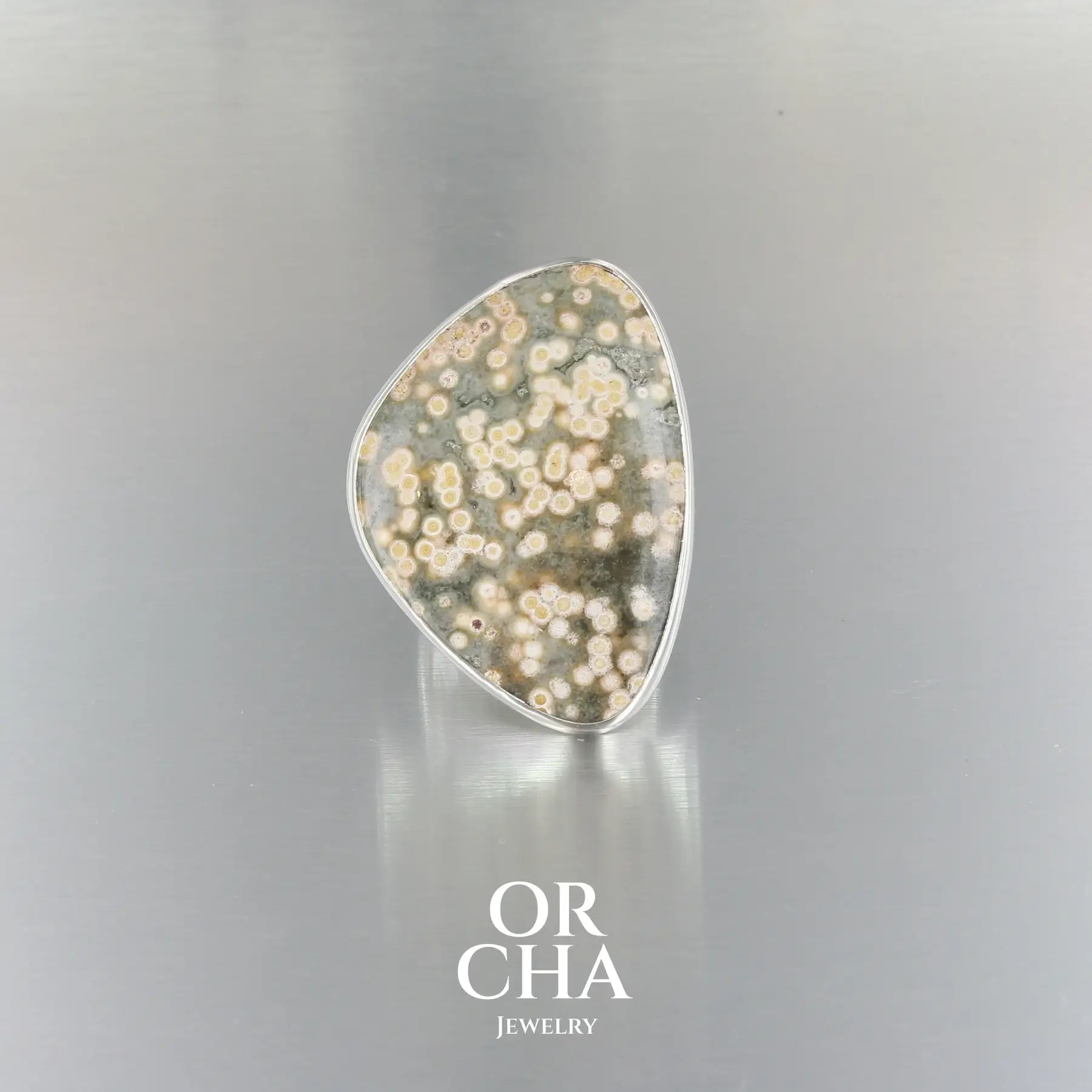 Bague en argent avec Jaspe Ocean - Essential