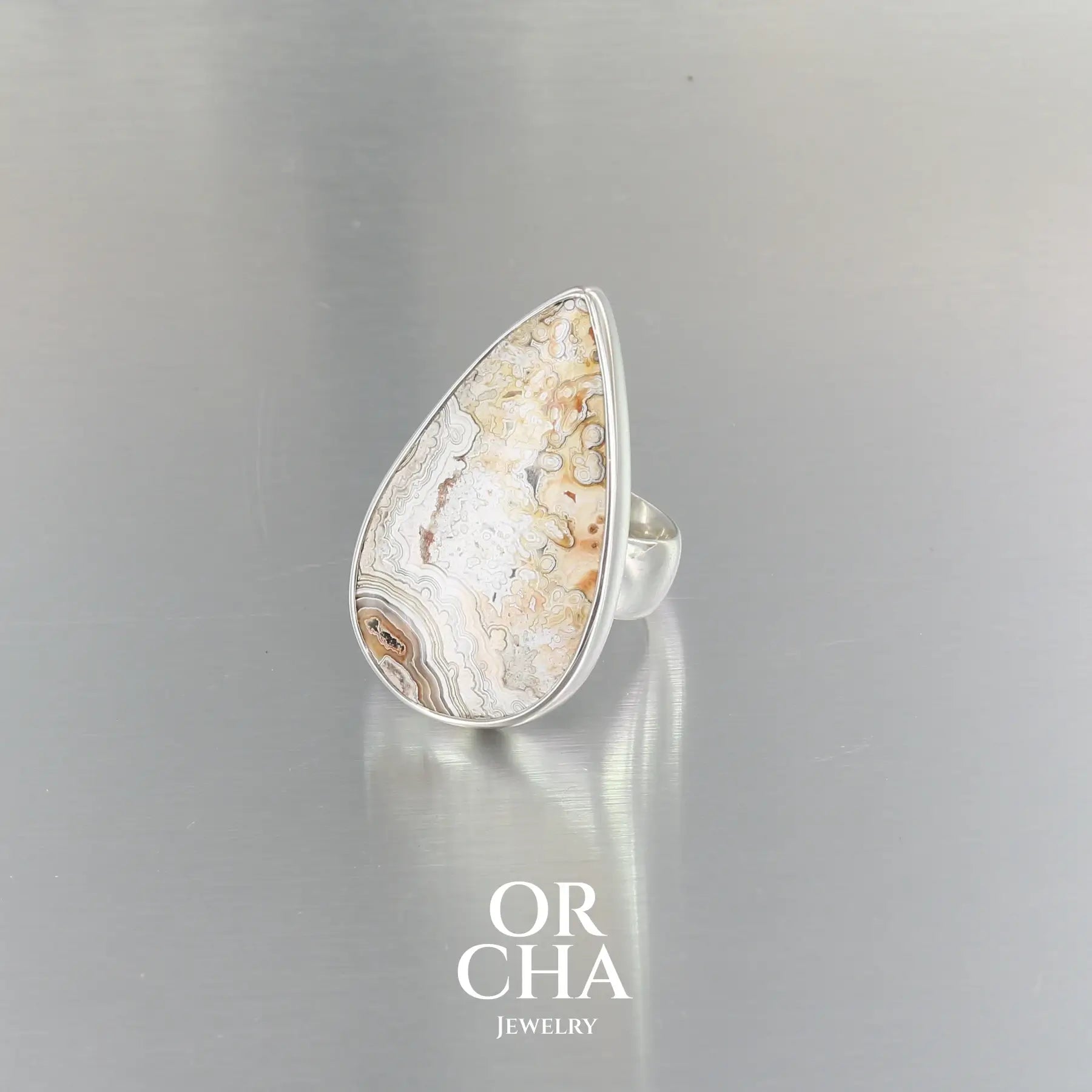 Bague en argent avec Agate crazy lace - Essential