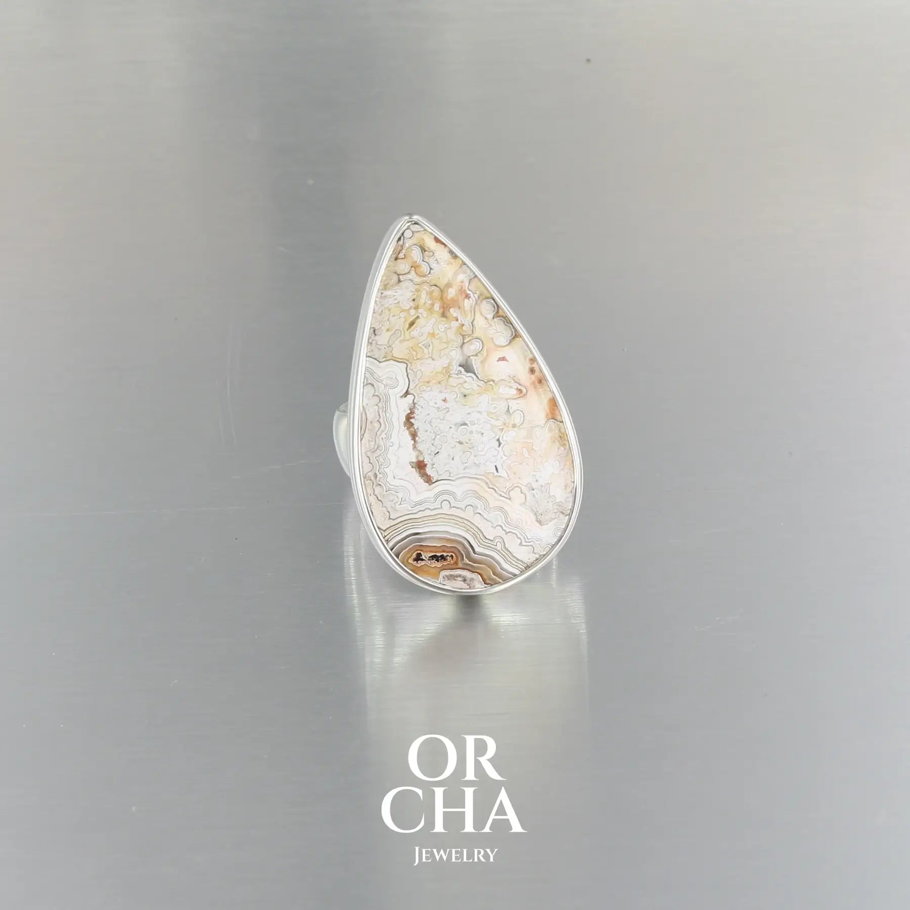 Bague en argent avec Agate crazy lace - Essential