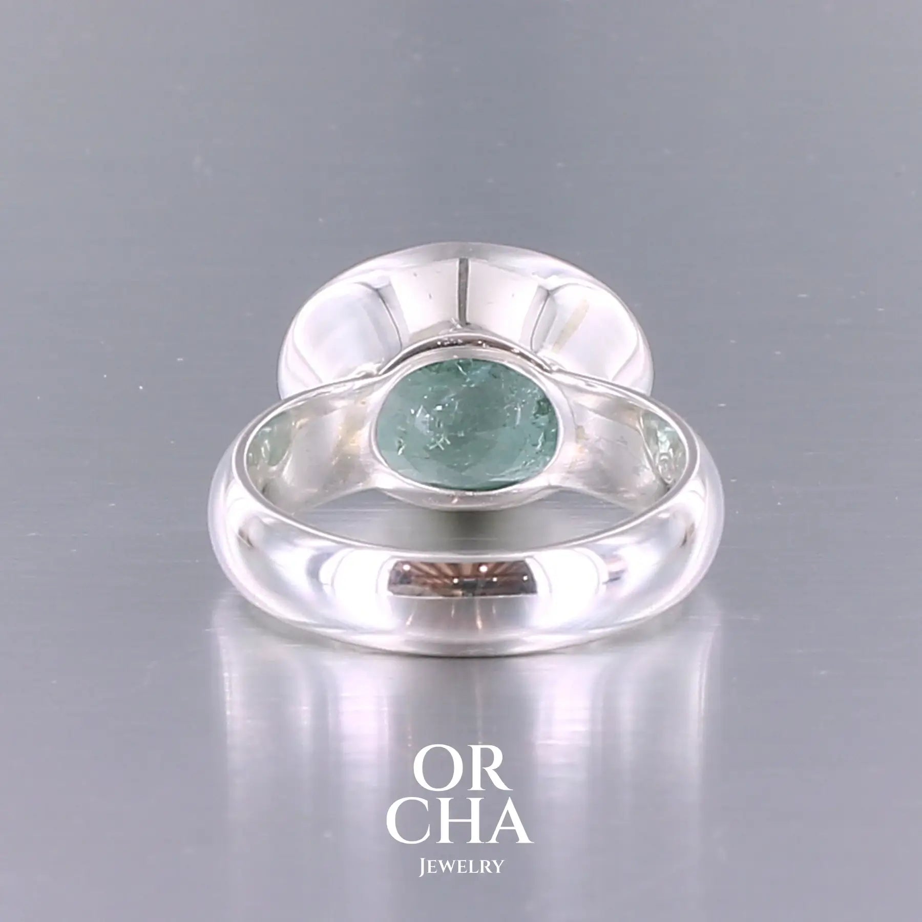 Bague en argent avec Aigue marine - Paradis