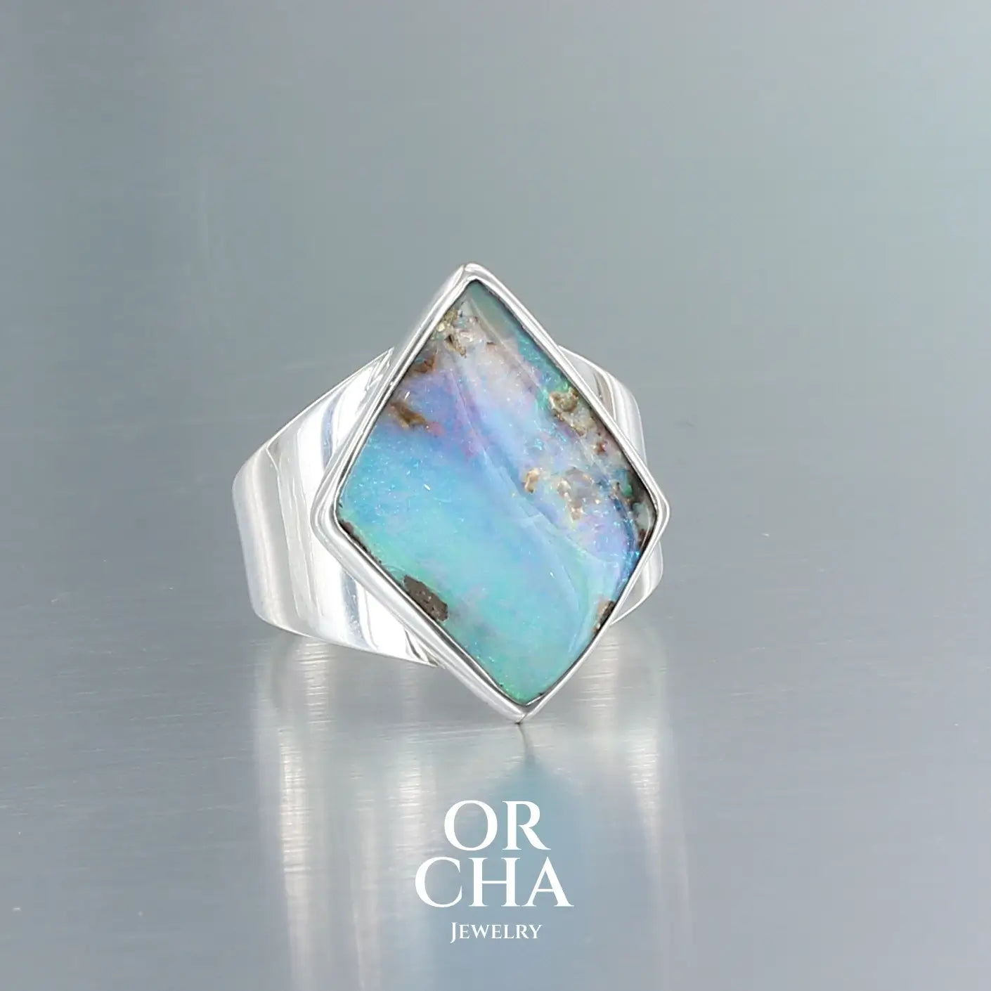 Bague en argent avec opale - Orcha