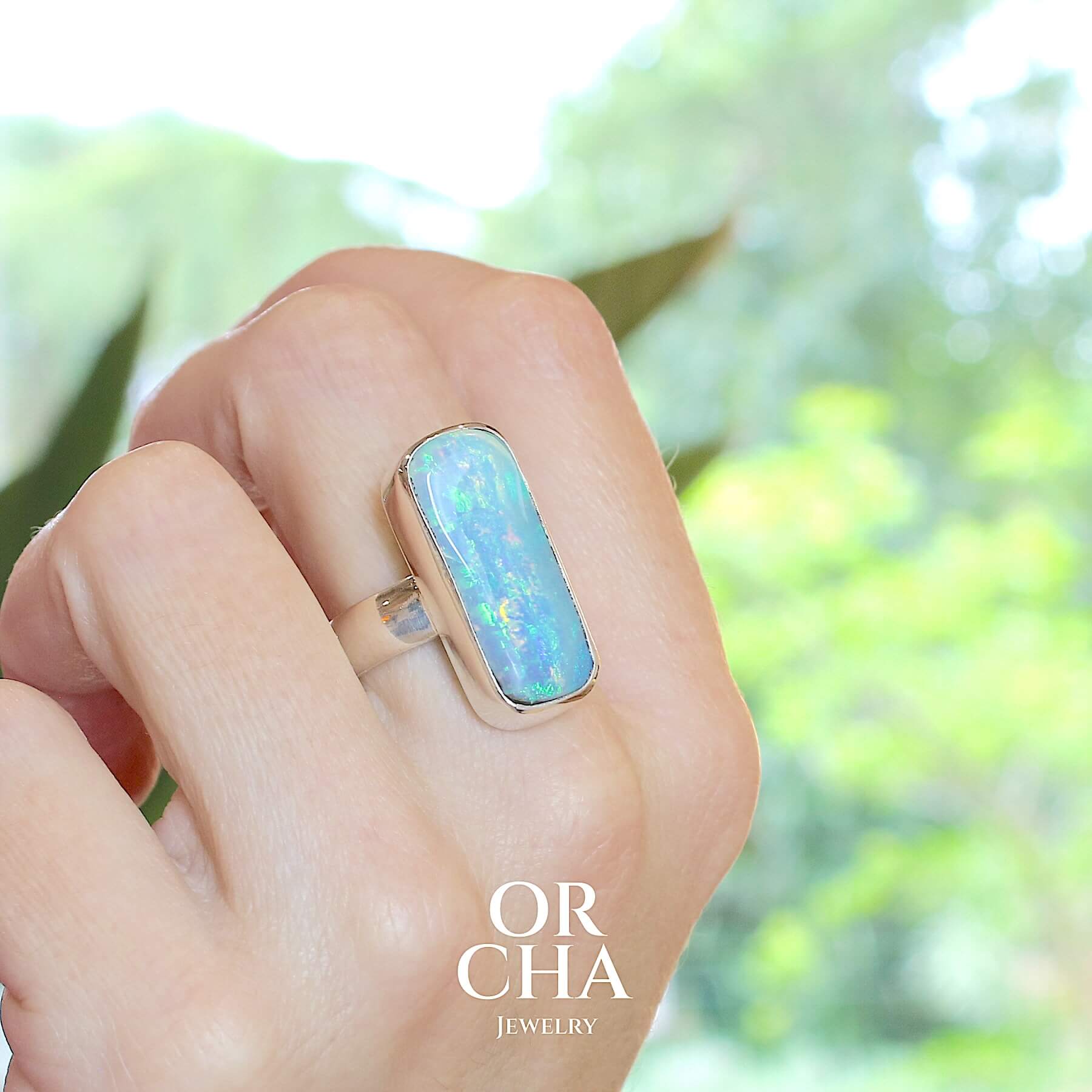 Bague en argent avec opale - Essential
