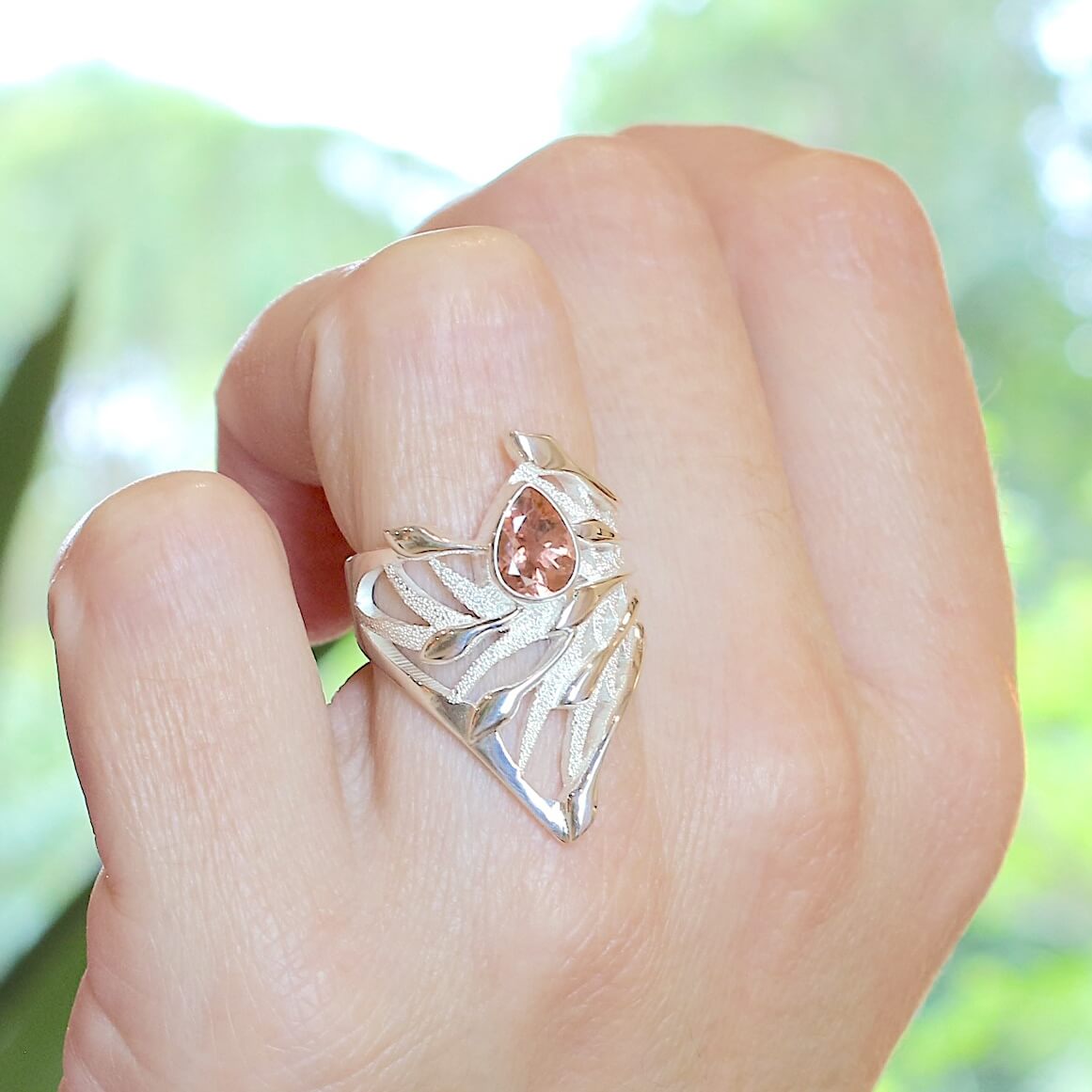 Bague en argent avec Tourmaline - Sauvage