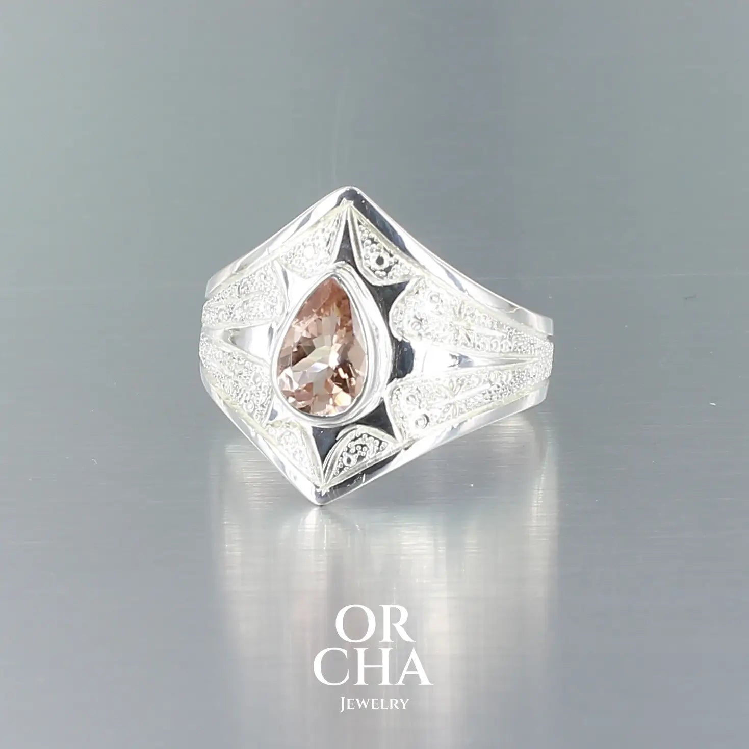 Bague en argent avec Tourmaline - Elven