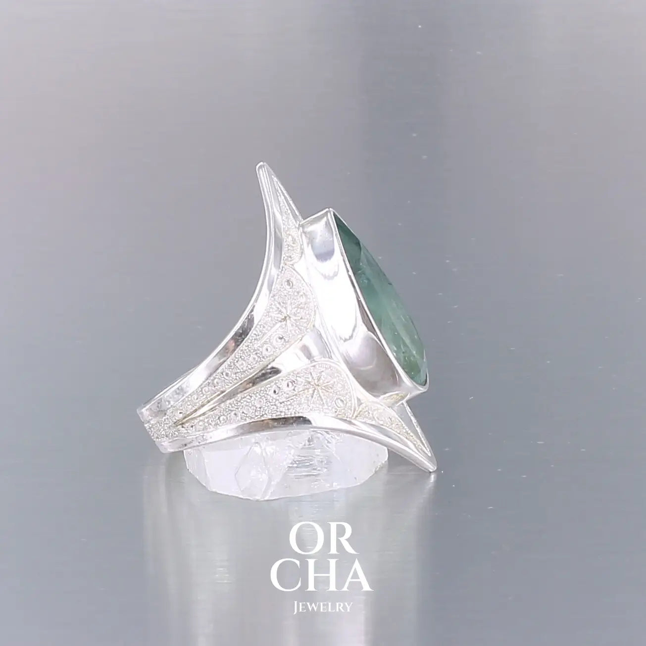Bague en argent avec Aigue Marine - Elven