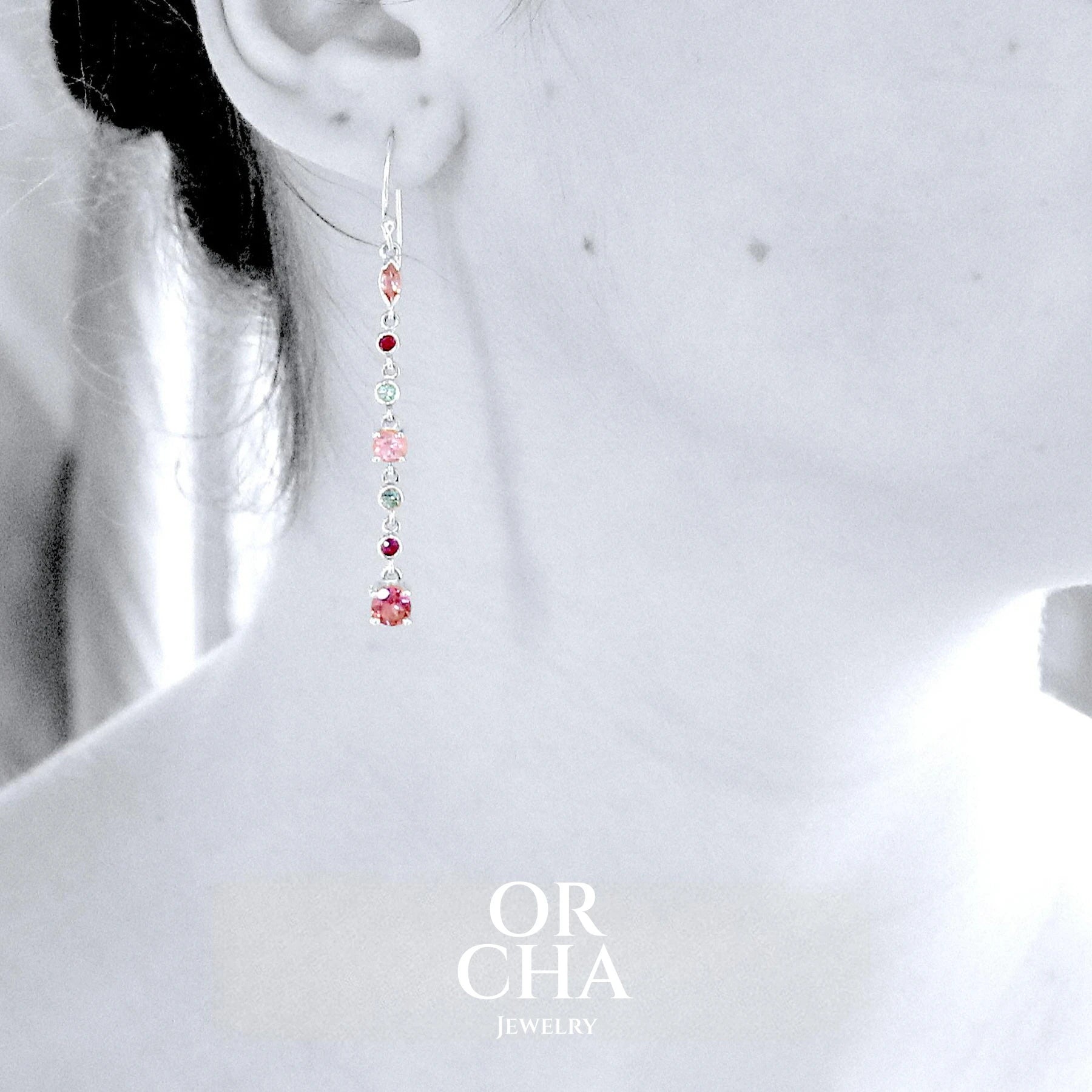 Boucles d'oreilles en argent avec Tourmalines - Paradis