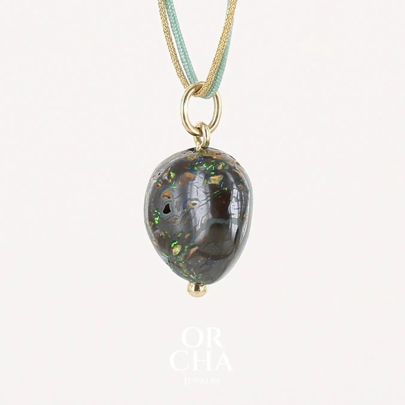 Collier Opale en or 18k et corde - Orcha's Gold