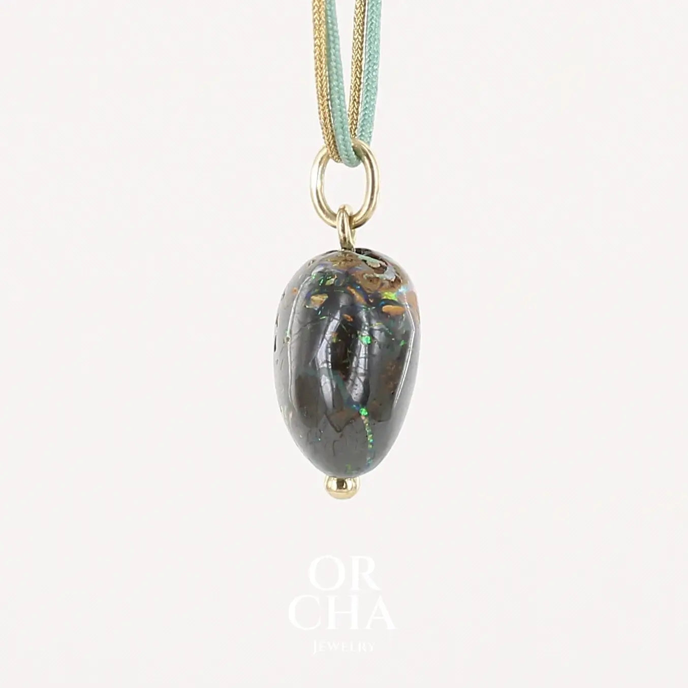 Collier Opale en or 18k et corde - Orcha's Gold