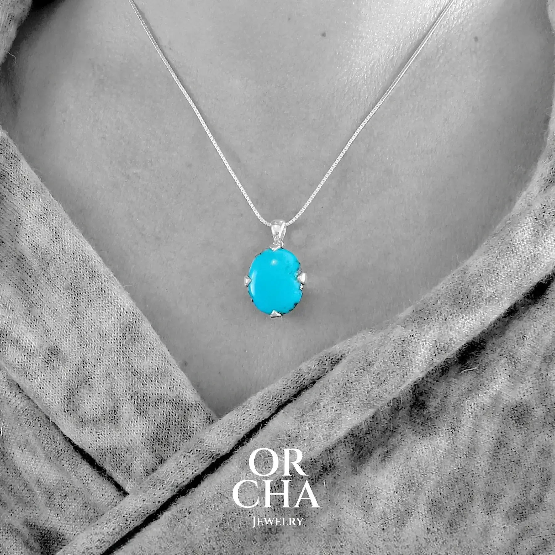 Pendentif en argent avec Turquoise - Essential