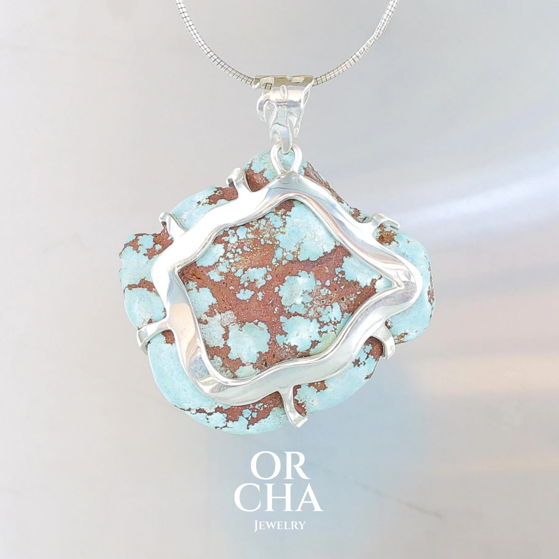 Pendentif en argent avec Turquoise Golden Hill - Sauvage