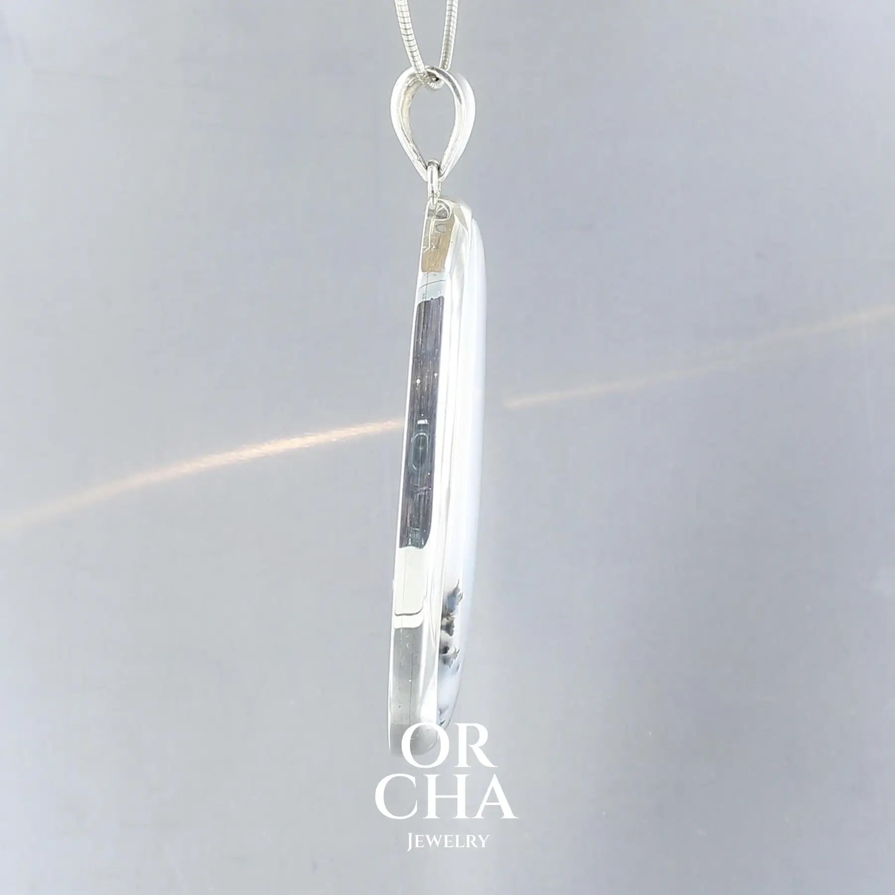 Pendentif en argent avec Agate Dendritique - Essential