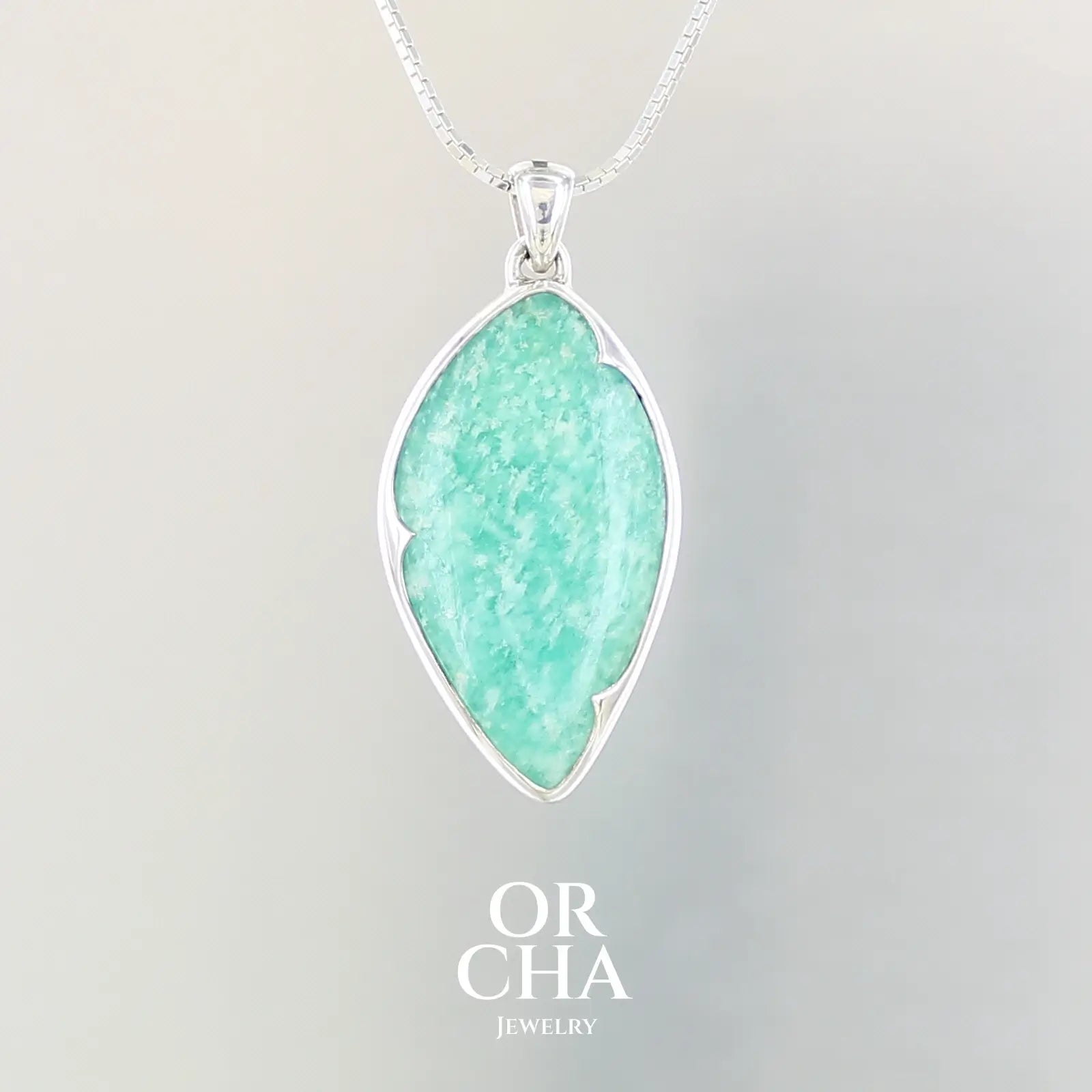 Pendentif argent avec Amazonite - Orcha