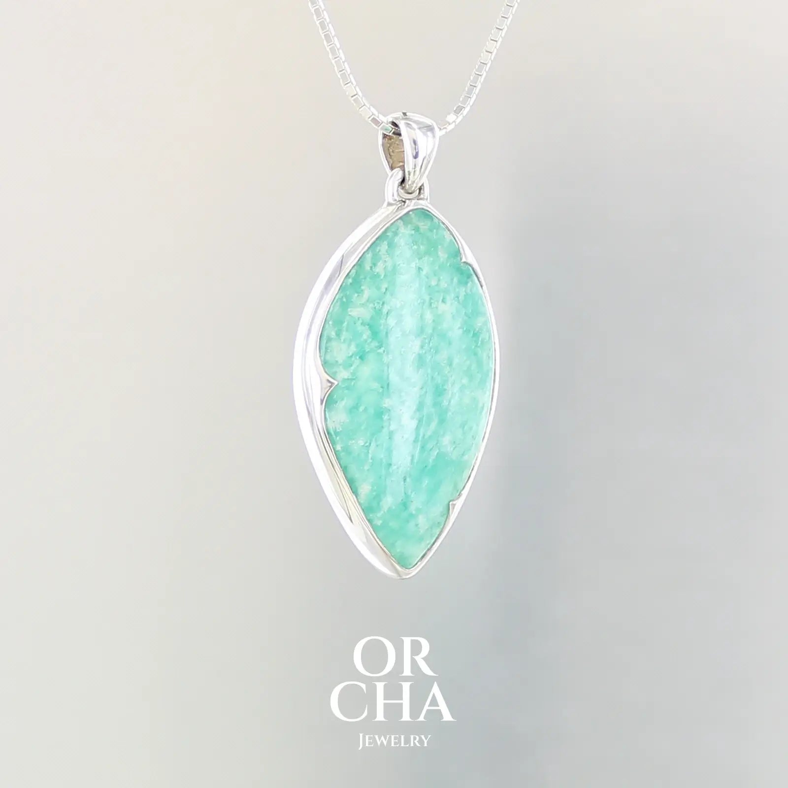 Pendentif argent avec Amazonite - Orcha