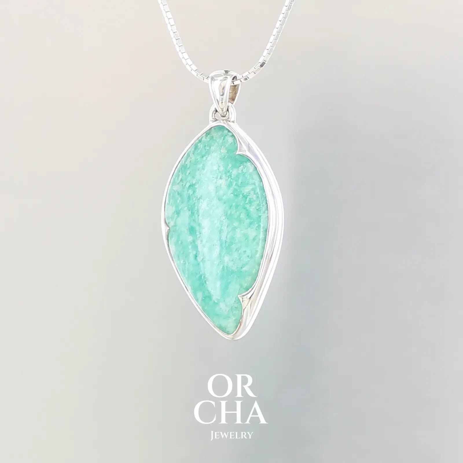 Pendentif argent avec Amazonite - Orcha