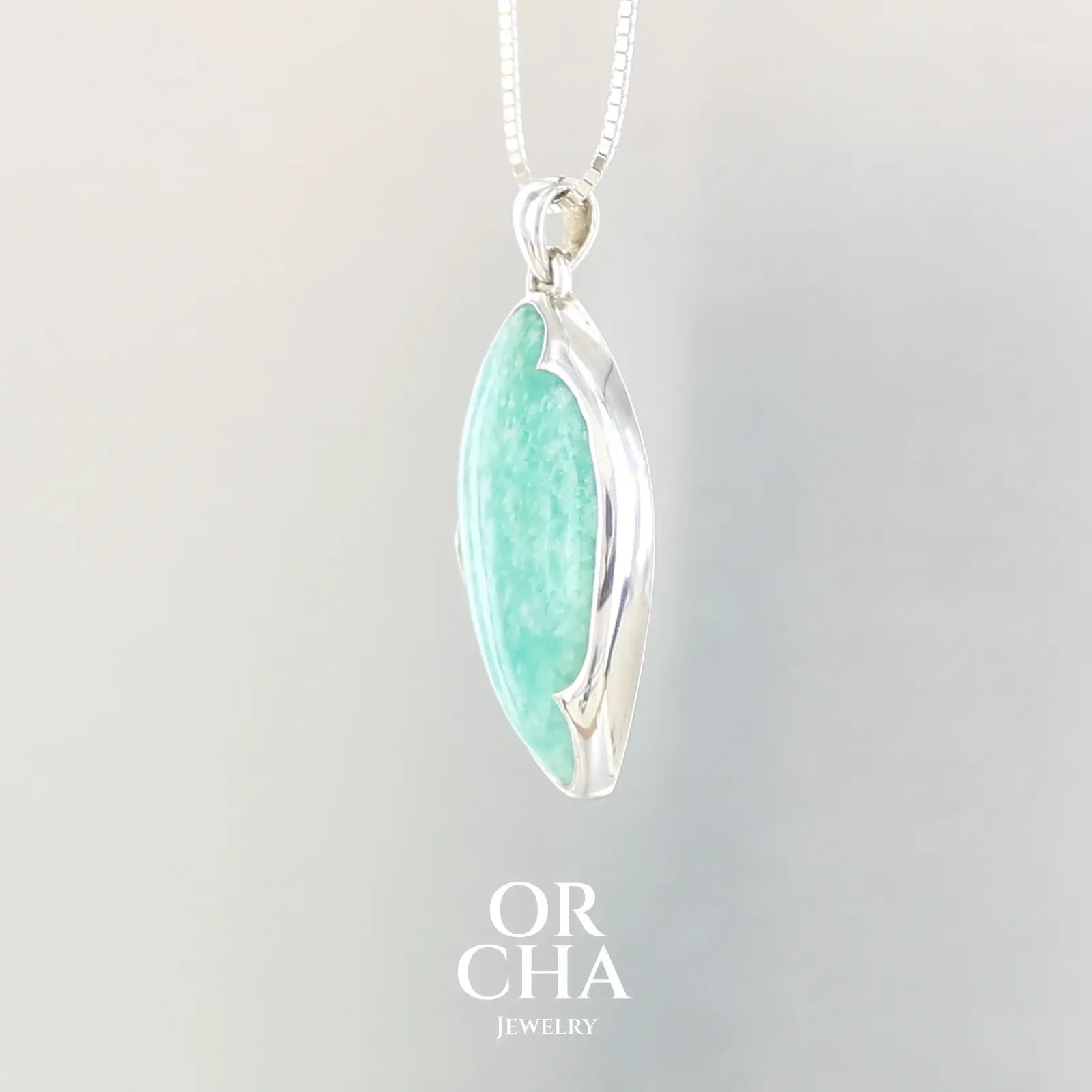 Pendentif argent avec Amazonite - Orcha