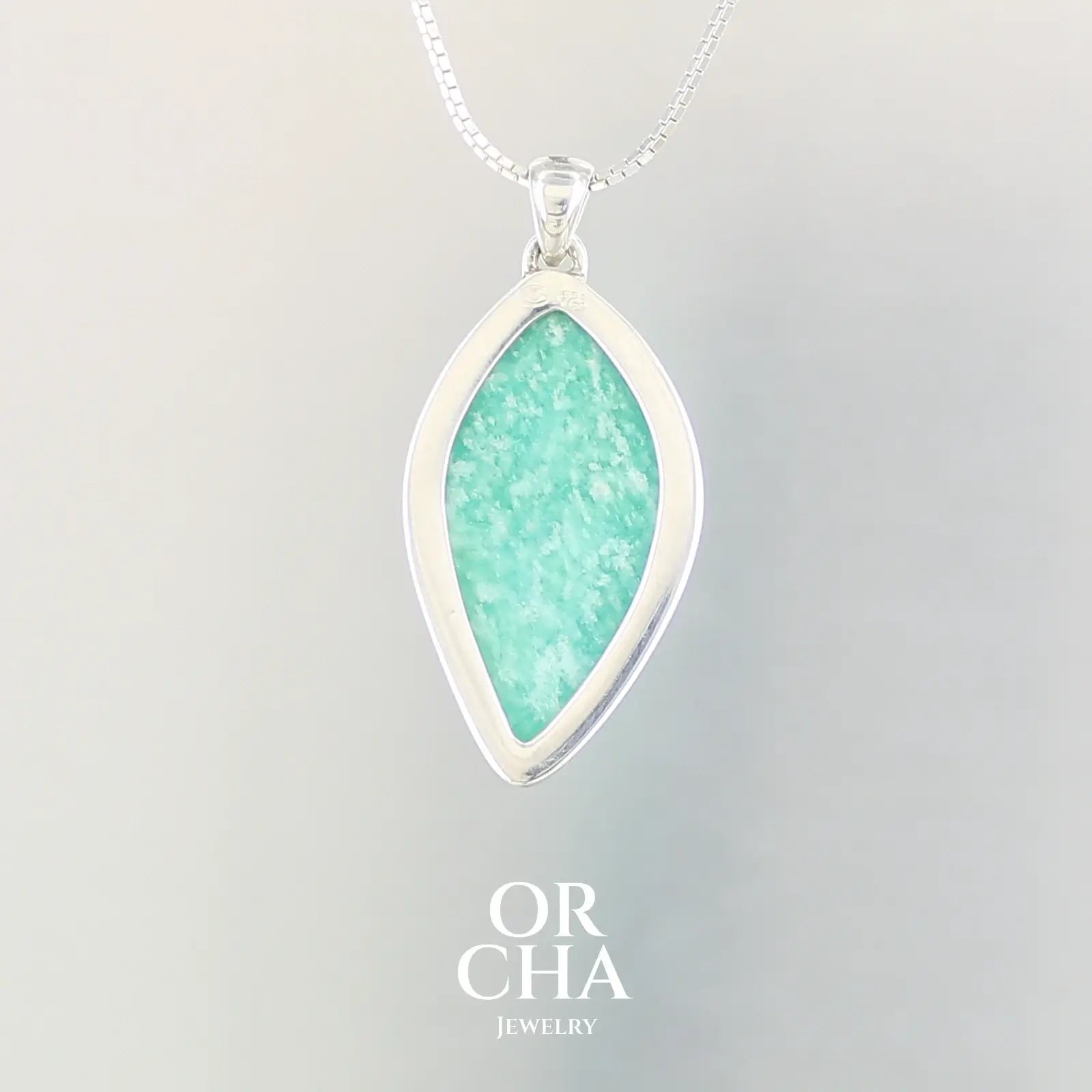 Pendentif argent avec Amazonite - Orcha