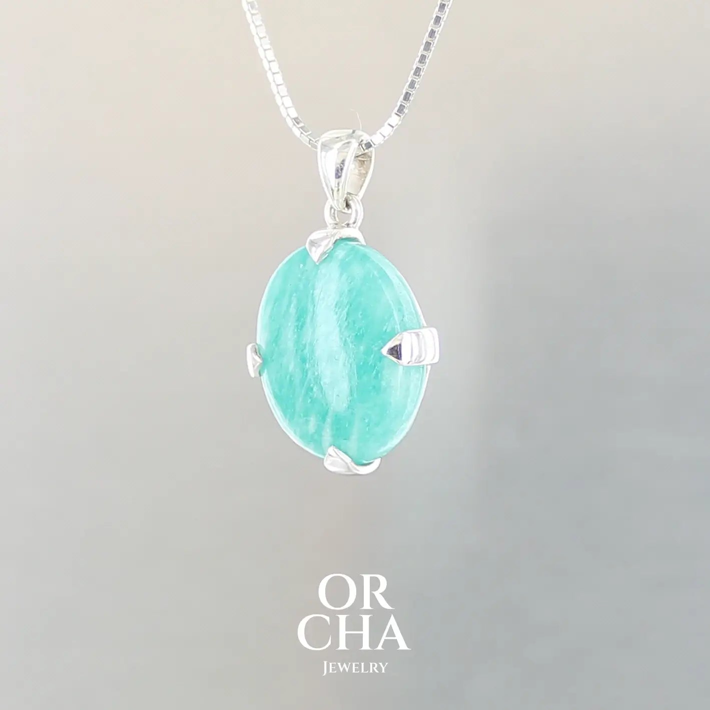 Pendentif argent avec Amazonite - Essential