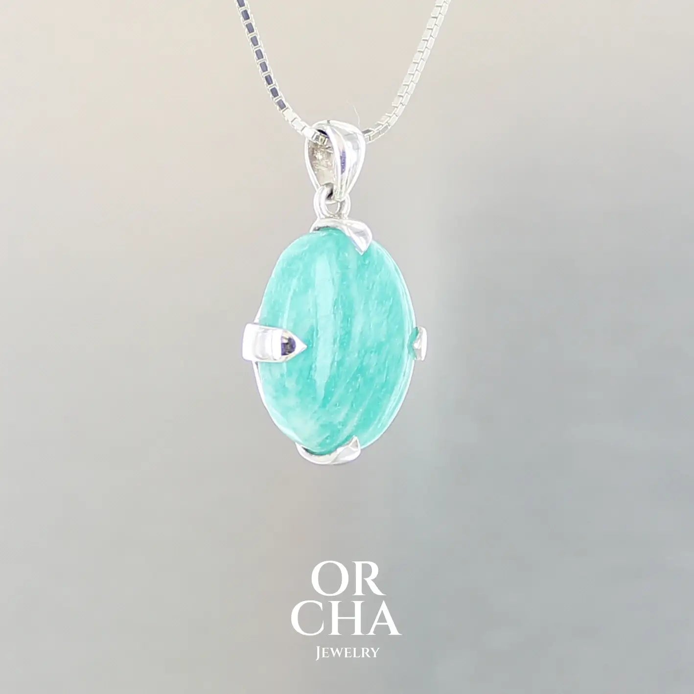 Pendentif argent avec Amazonite - Essential