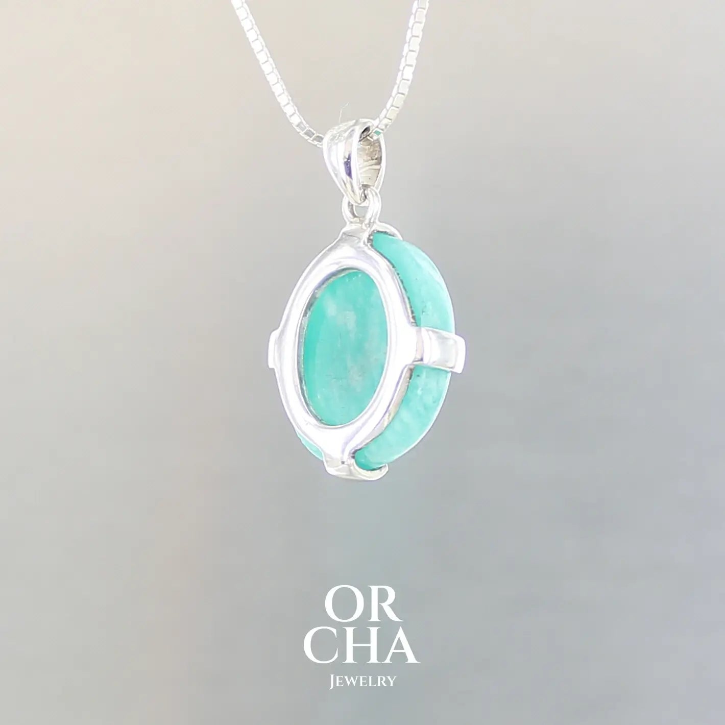 Pendentif argent avec Amazonite - Essential