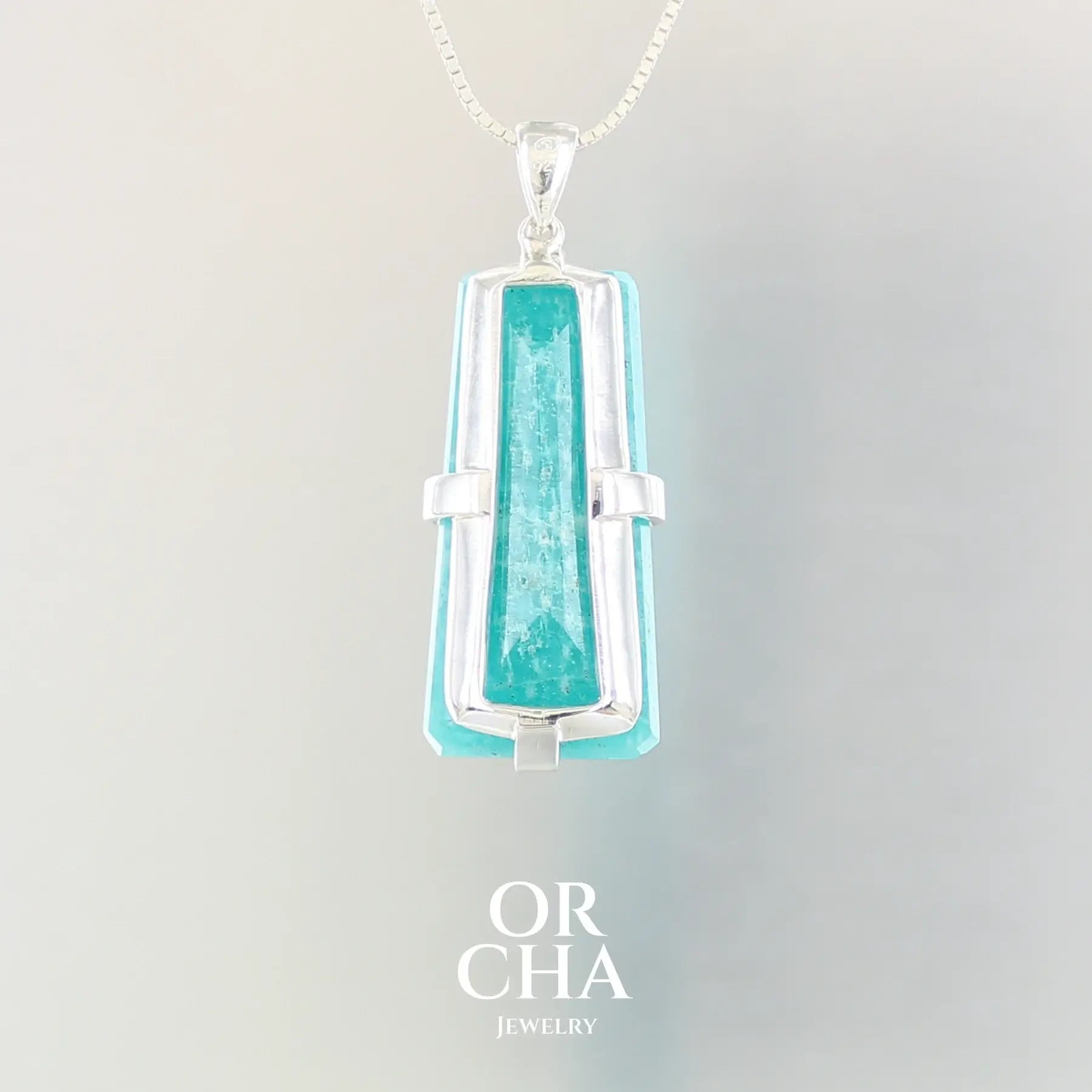 Pendentif argent avec Amazonite - Essential