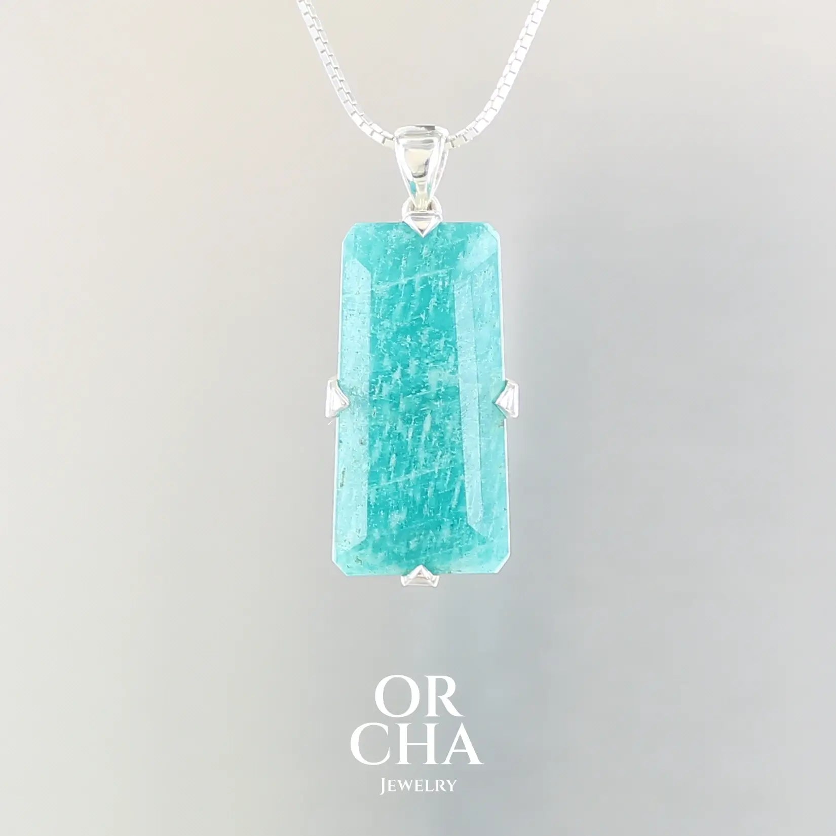 Pendentif argent avec Amazonite - Essential