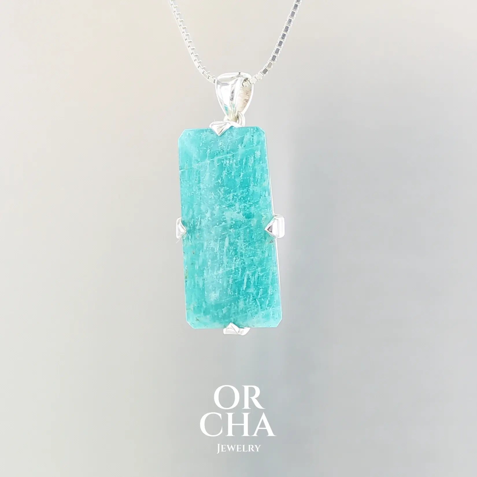 Pendentif argent avec Amazonite - Essential