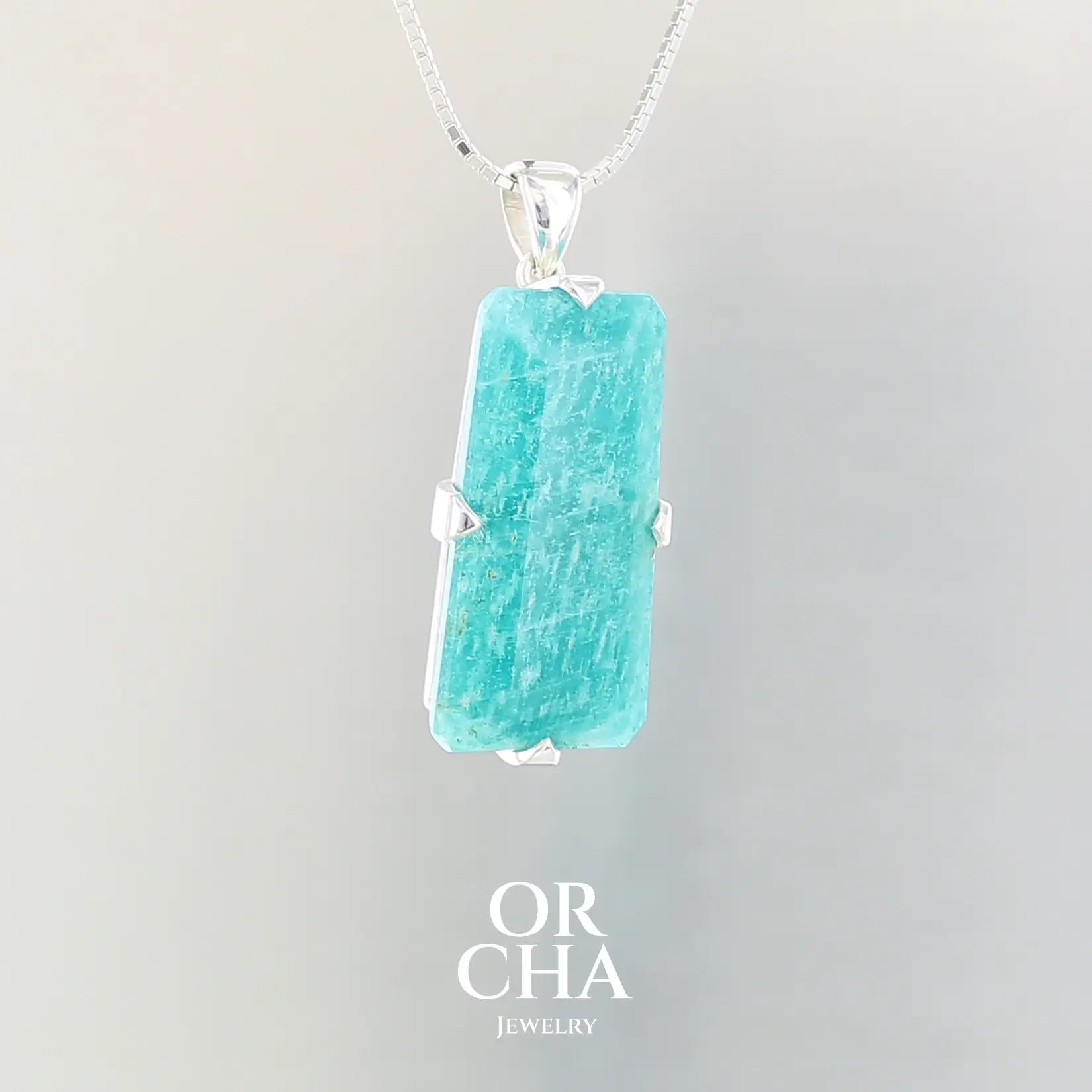 Pendentif argent avec Amazonite - Essential