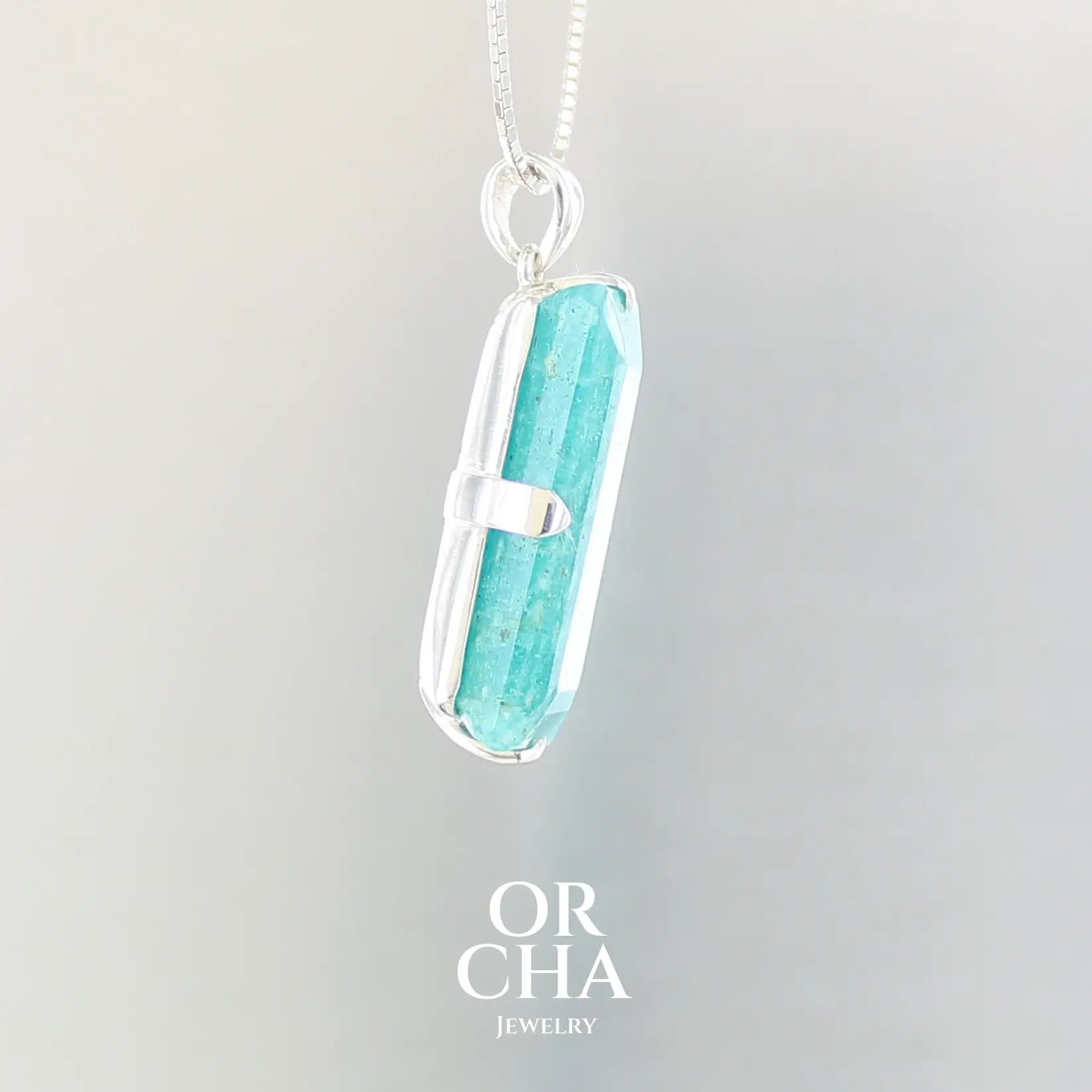 Pendentif argent avec Amazonite - Essential