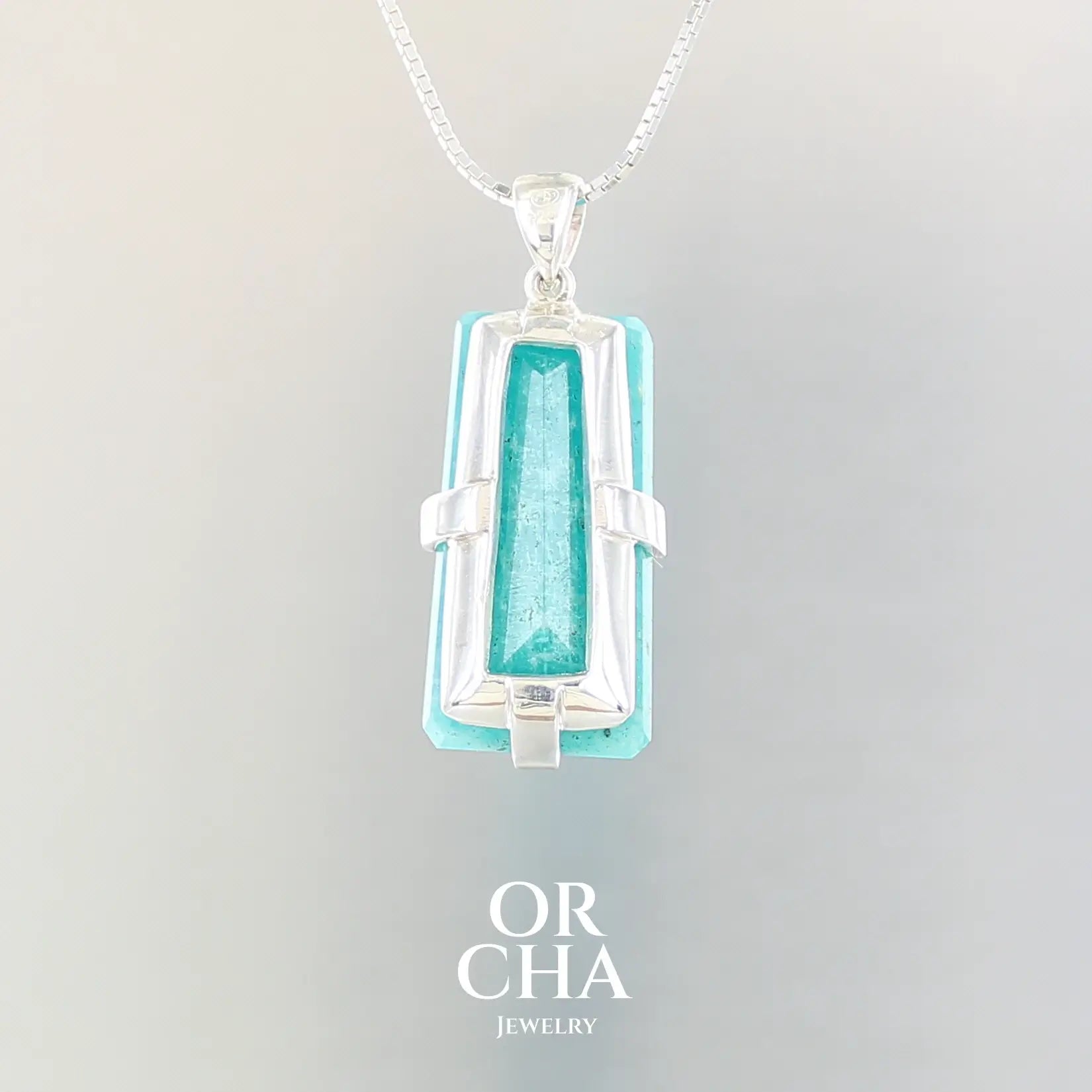 Pendentif argent avec Amazonite - Essential