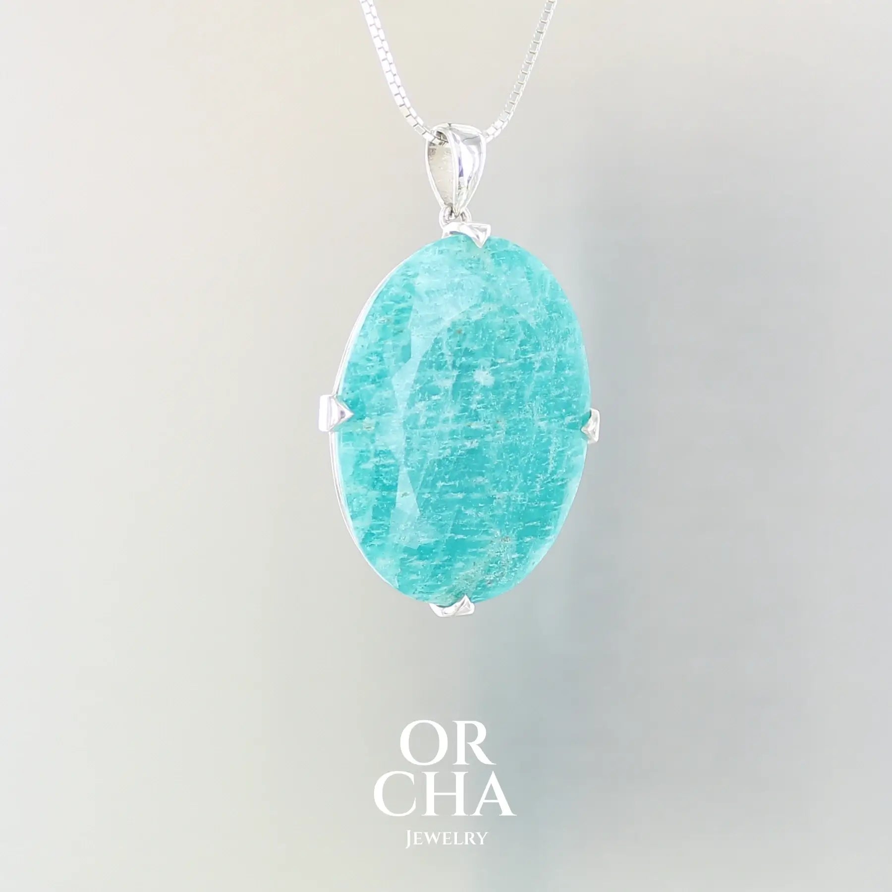 Pendentif argent avec Amazonite - Essential