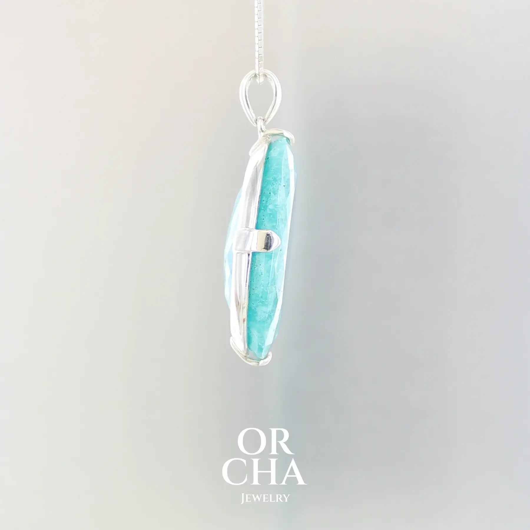 Pendentif argent avec Amazonite - Essential