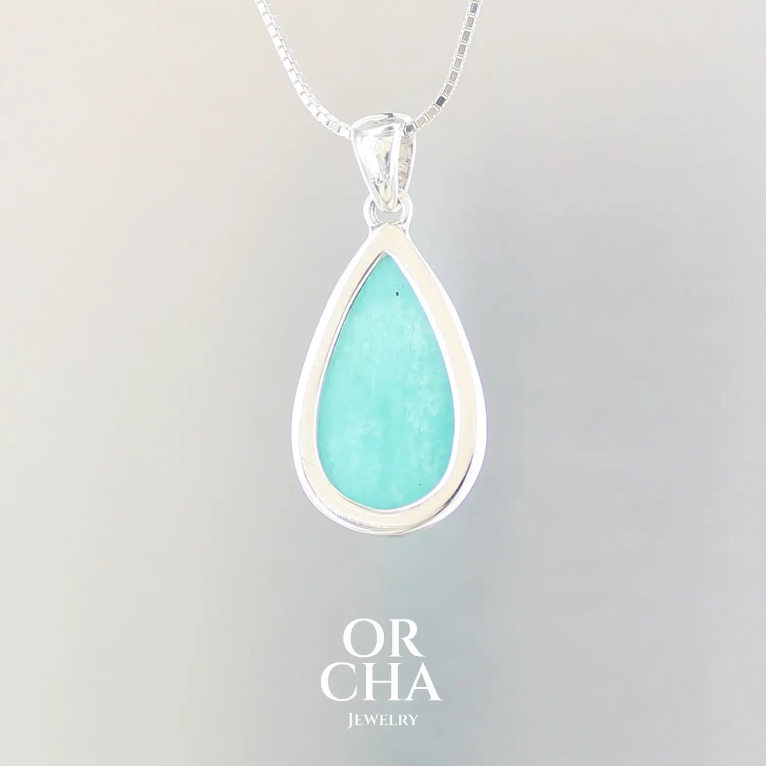 Pendentif argent avec Amazonite - Orcha