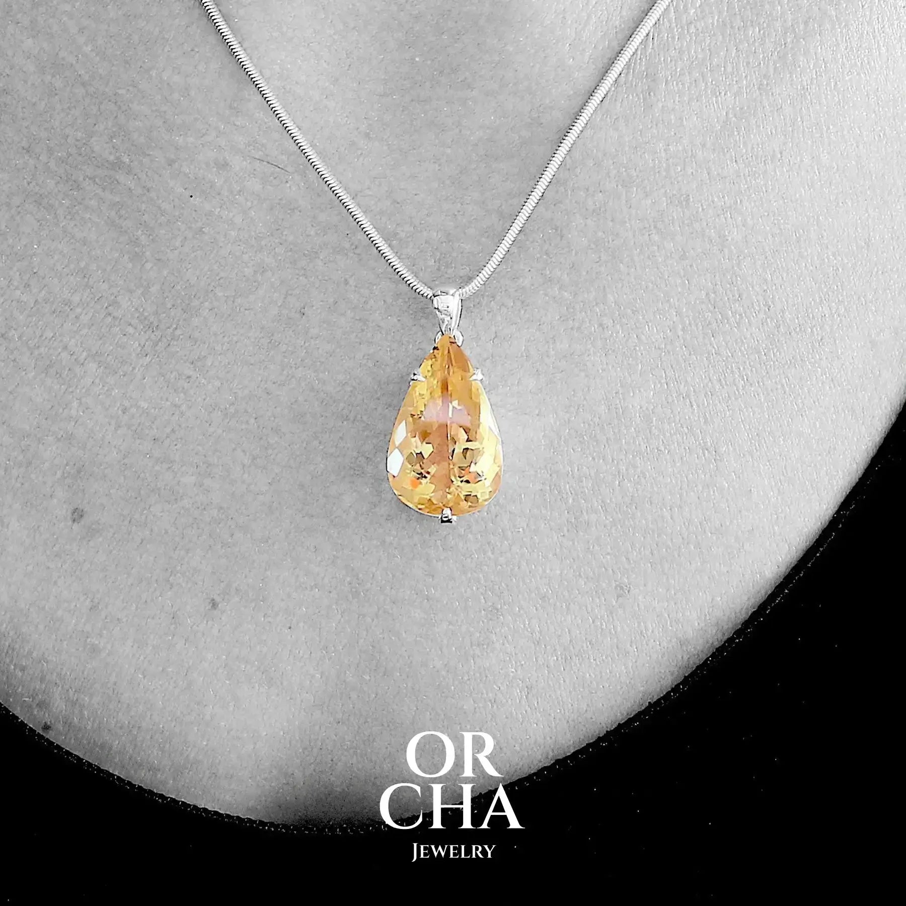 Pendentif en argent avec Citrine - Essential